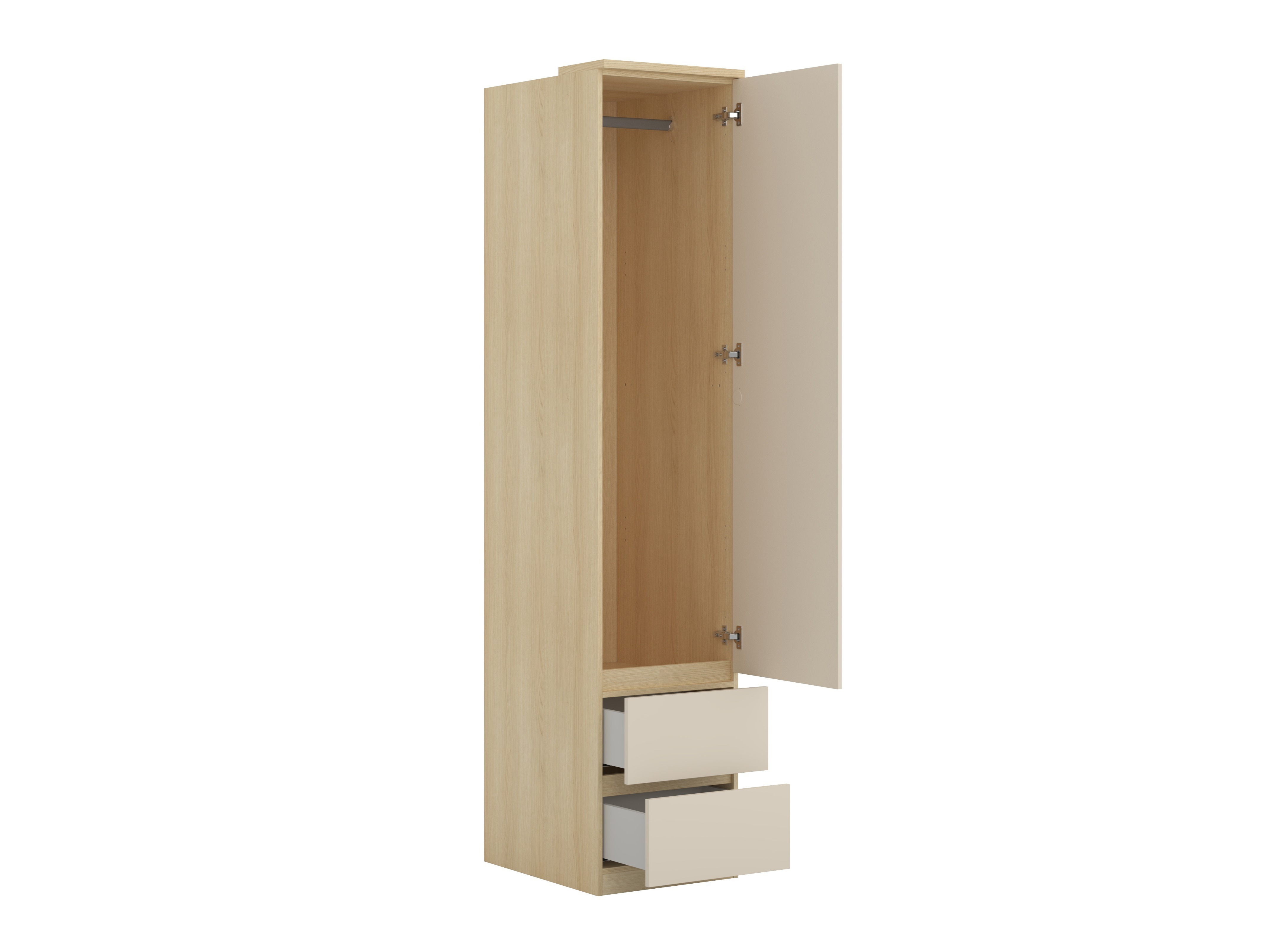 Fataskápur Nolcala 119 (Eik + Beige)