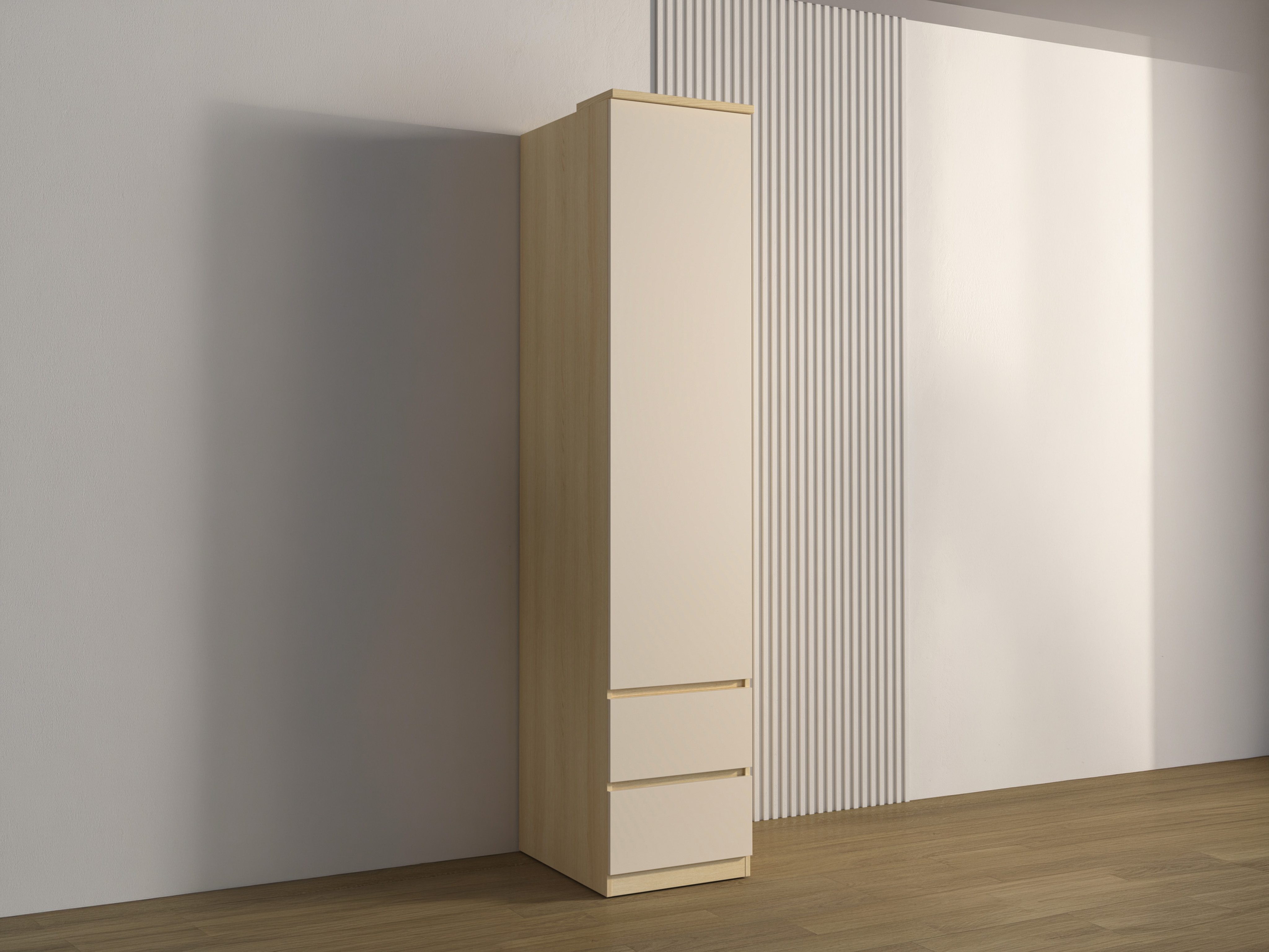 Fataskápur Nolcala 119 (Eik + Beige)