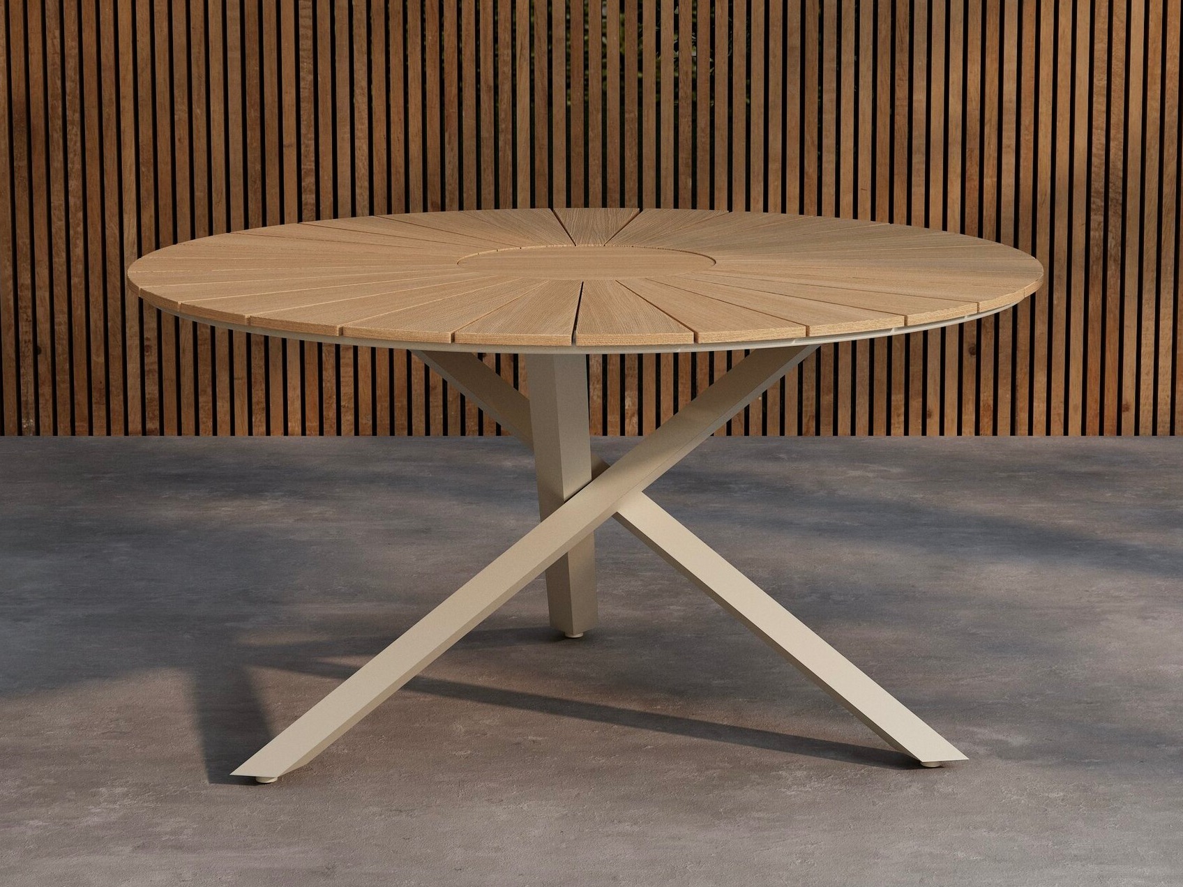 Útiborð Dallas 5223 (Beige + Teak)