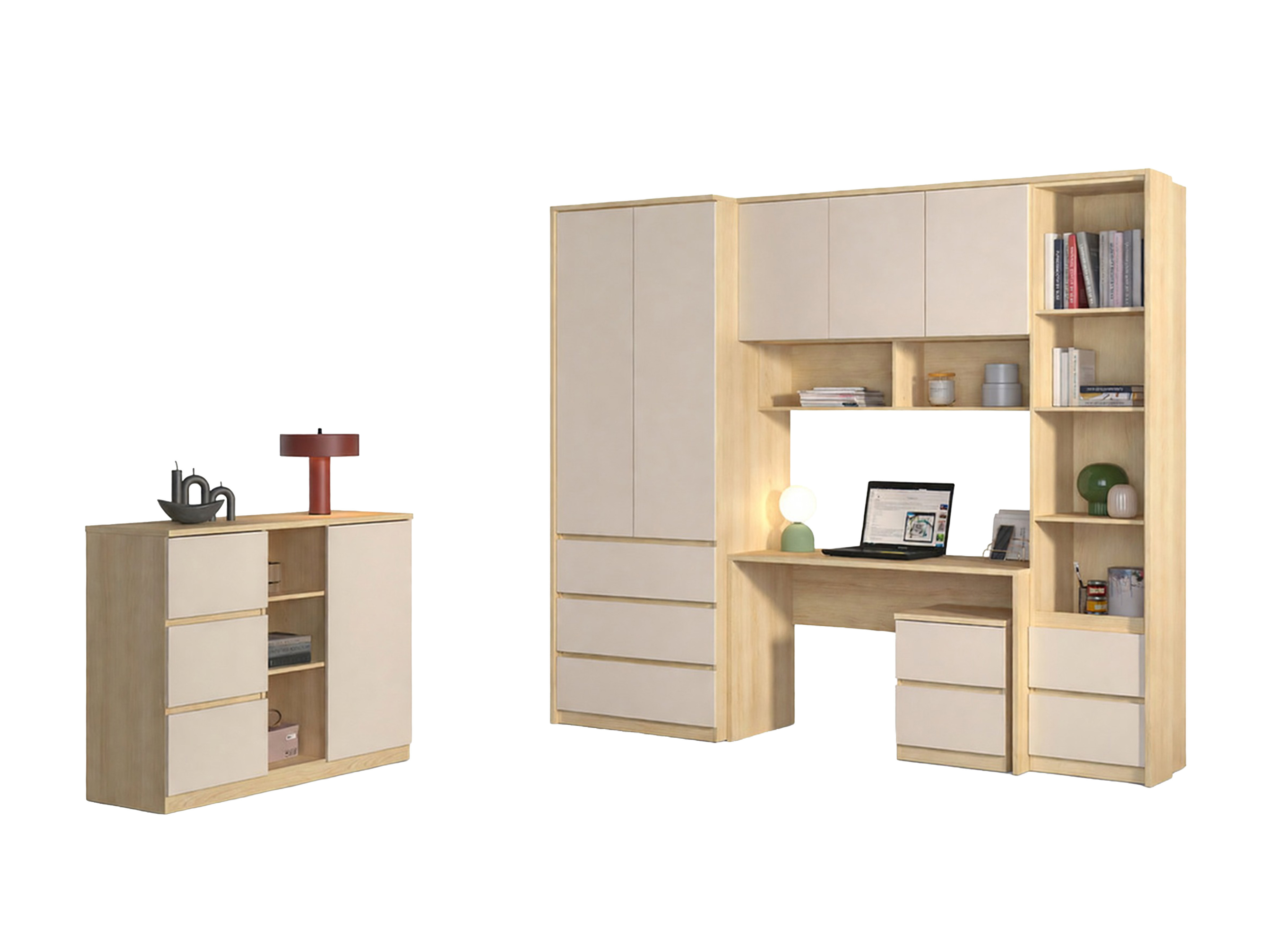 Húsgagnasett Nolcala 122 (Eik + Beige)