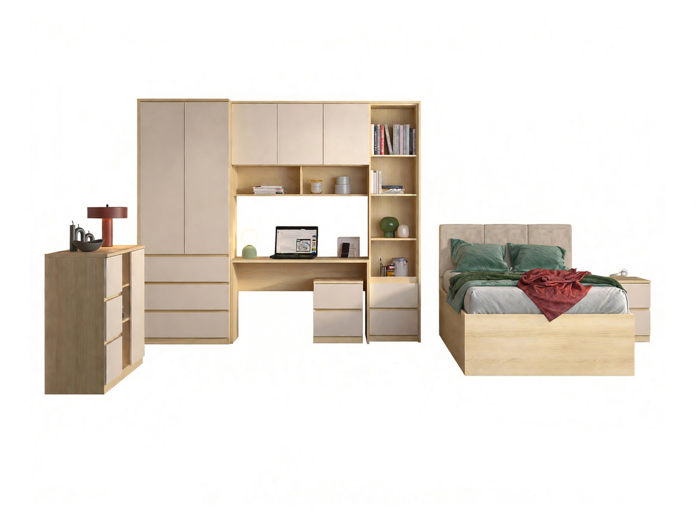 Húsgagnasett Nolcala 123 (Eik + Beige)