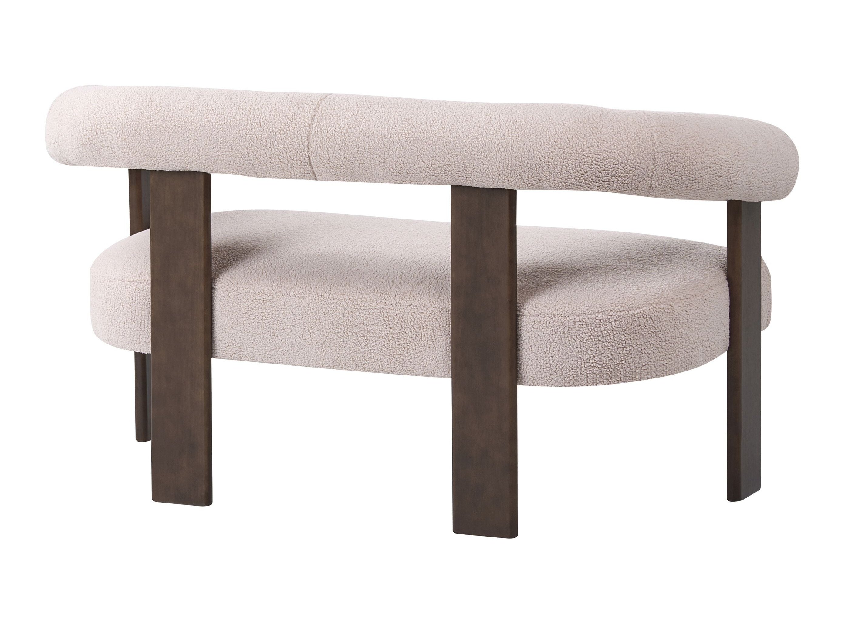 Bólstraður bekkur Berwyn 2709 (Beige + Dökkur viður)