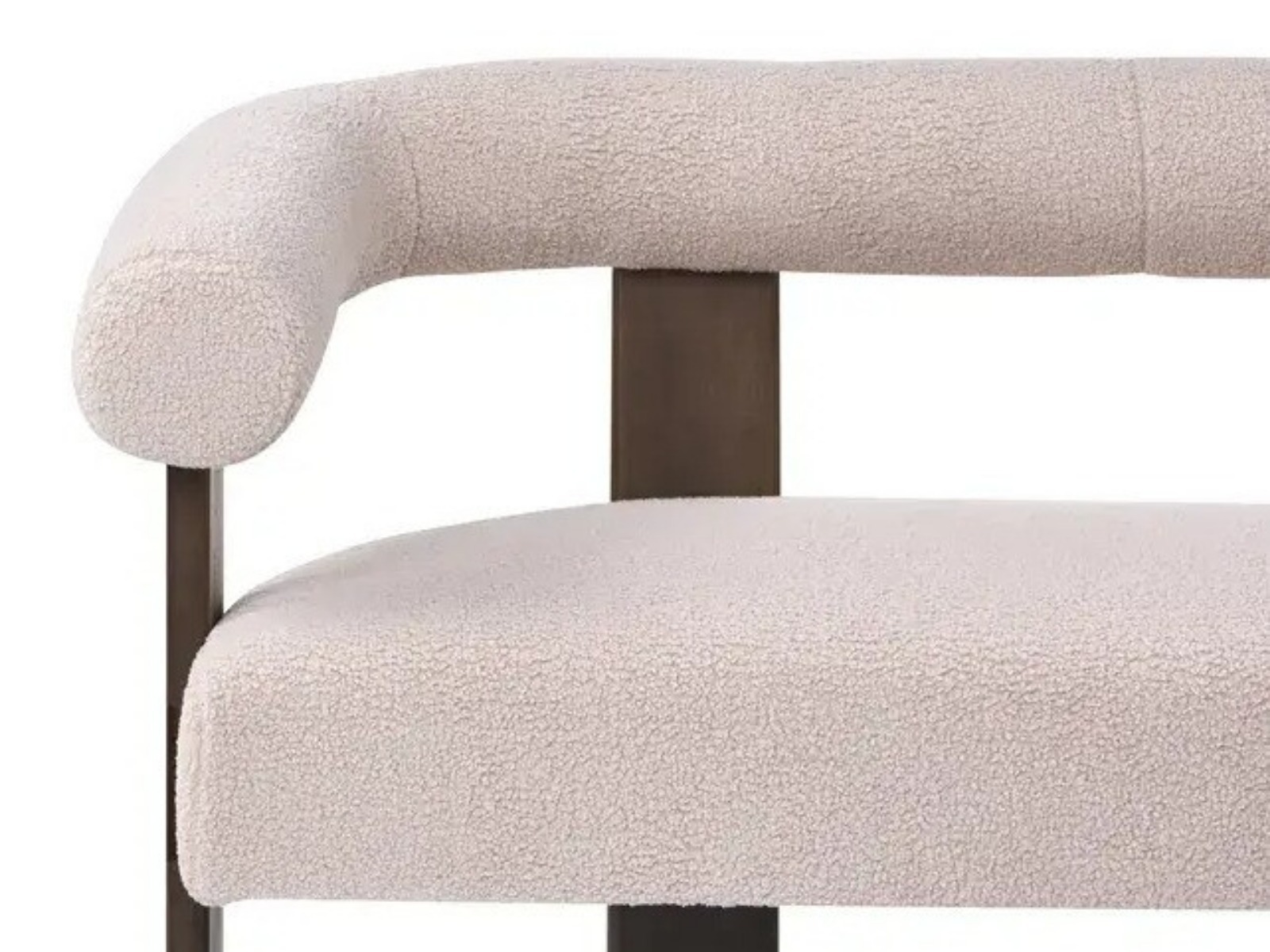 Bólstraður bekkur Berwyn 2709 (Beige + Dökkur viður)