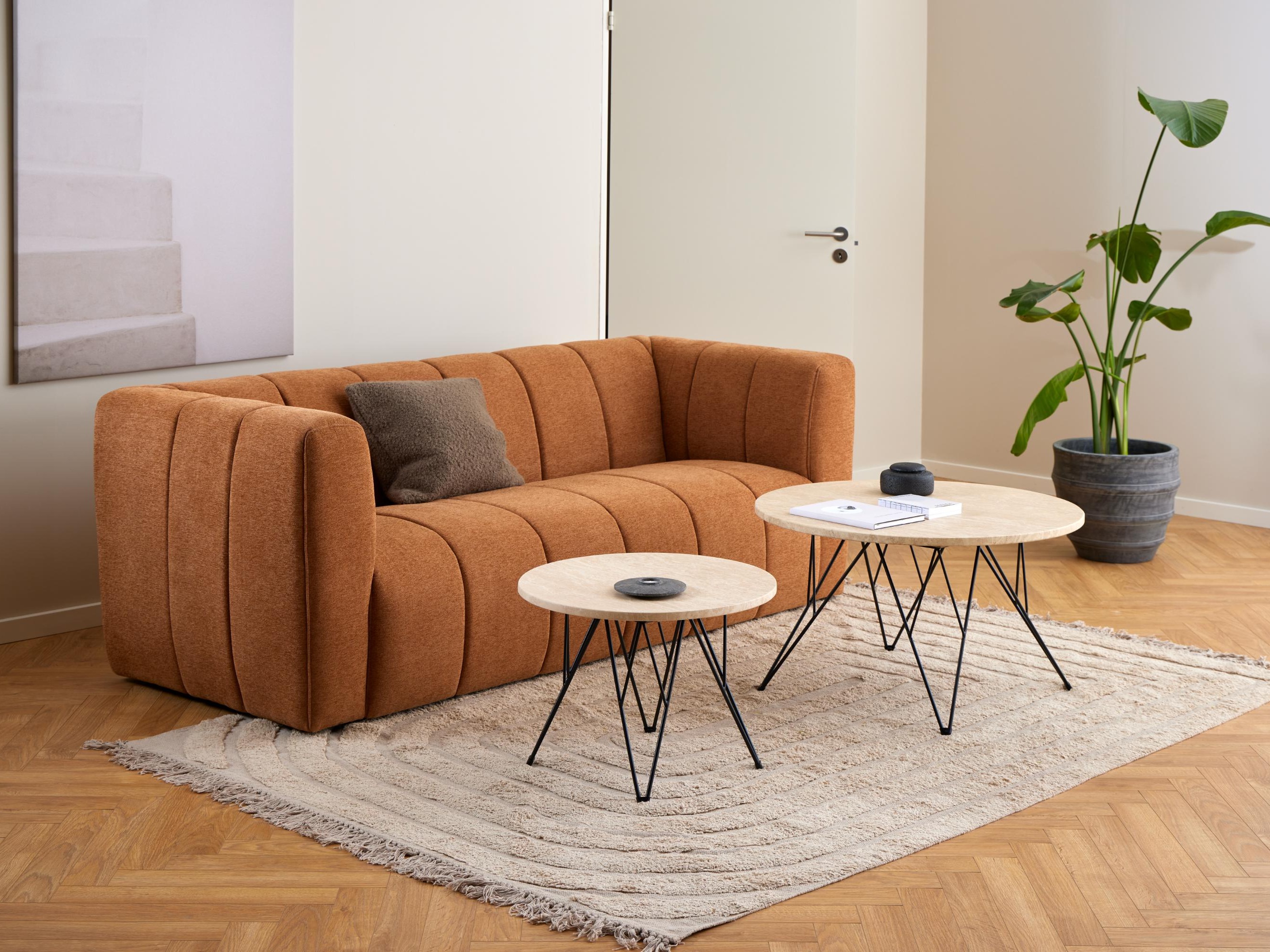Sófaborð Norsica 819 (Beige + Svartur)