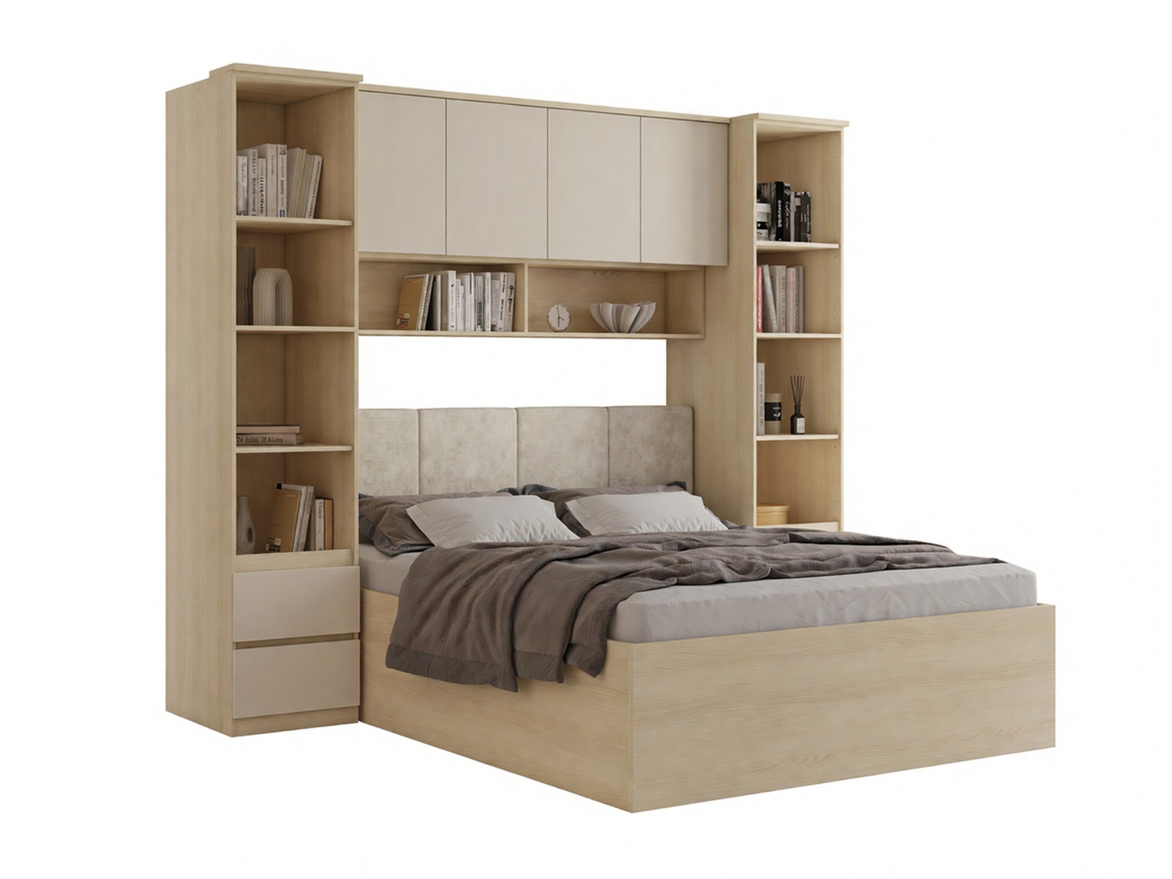 Svefnherbergissett Nolcala 124 (Eik + Beige)