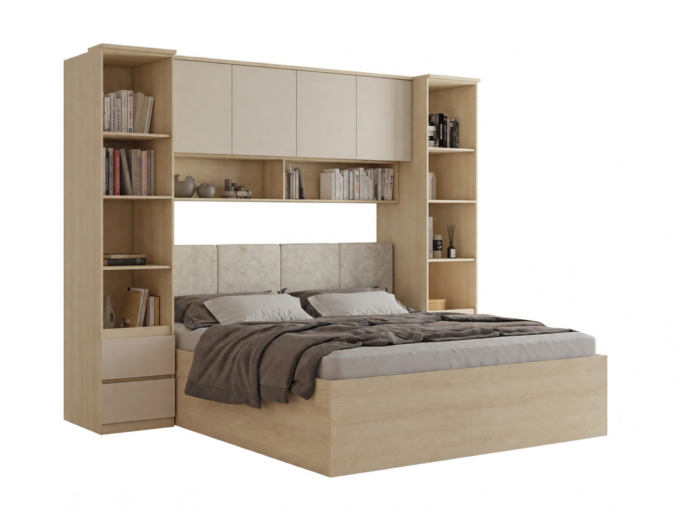 Svefnherbergissett Nolcala 124 (Eik + Beige)
