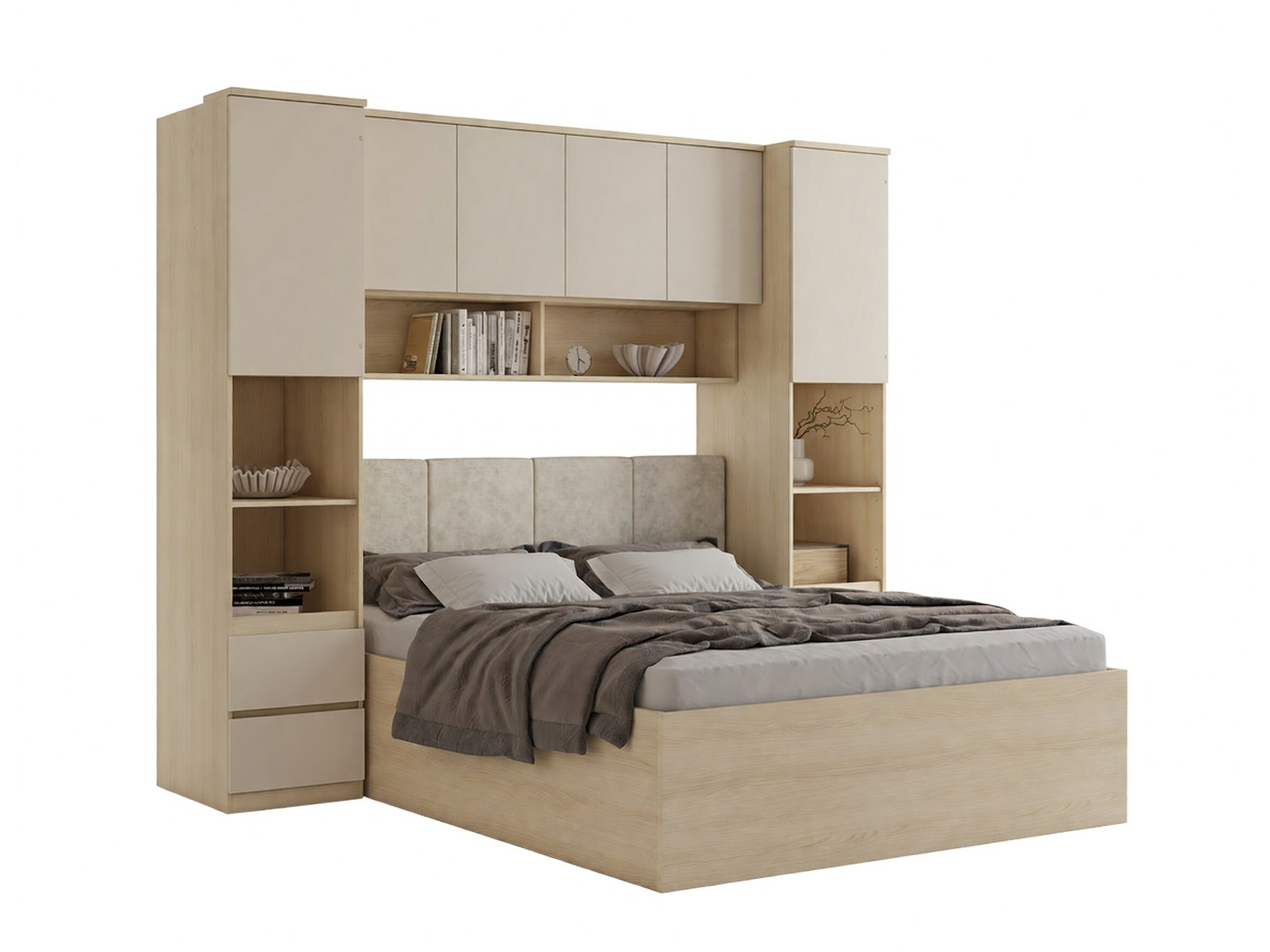 Svefnherbergissett Nolcala 126 (Eik + Beige)