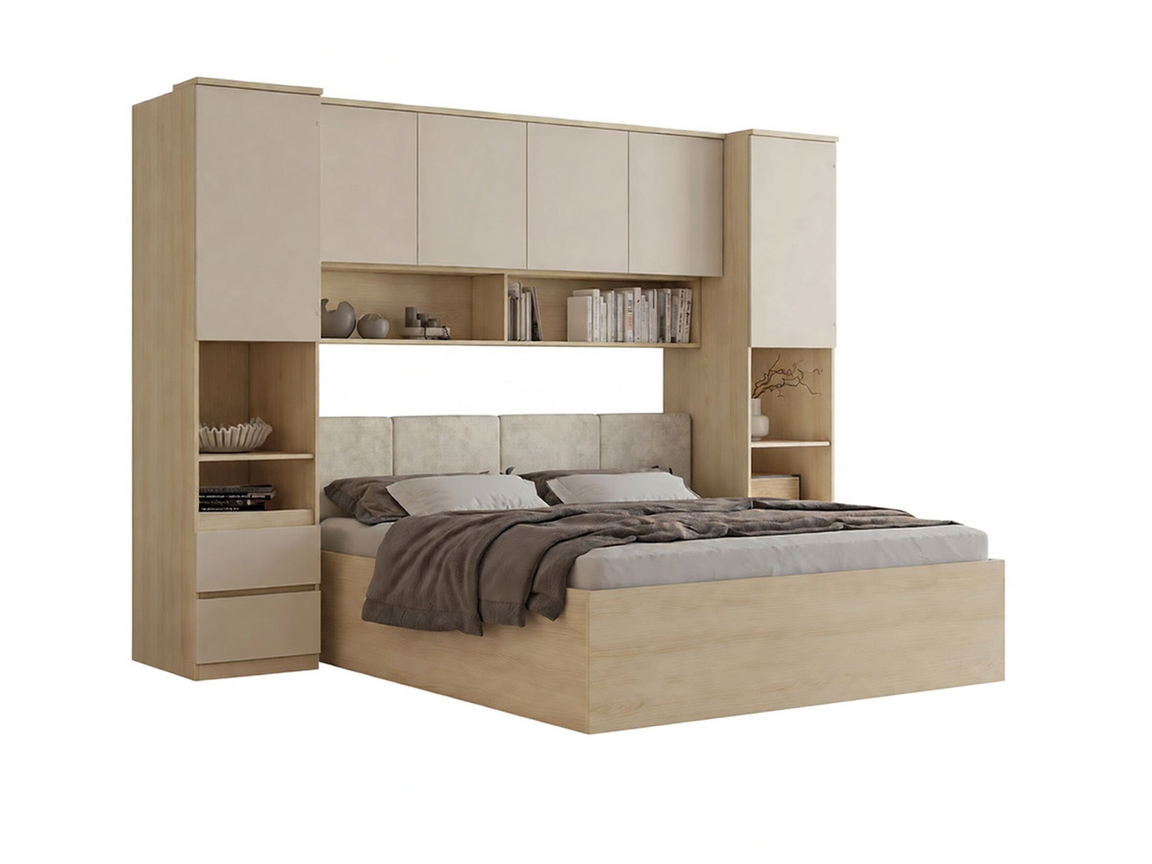 Svefnherbergissett Nolcala 126 (Eik + Beige)