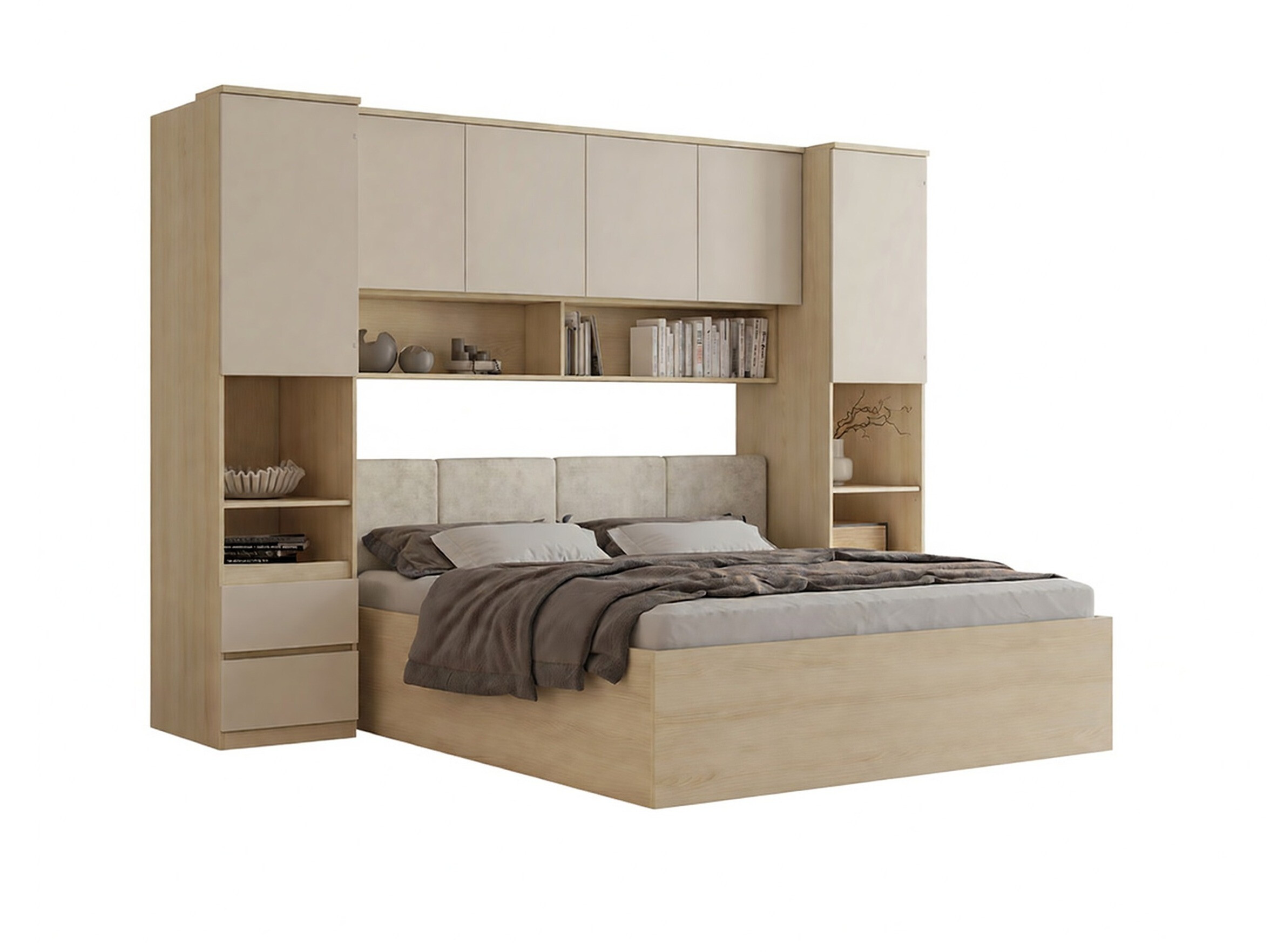 Svefnherbergissett Nolcala 126 (Eik + Beige)