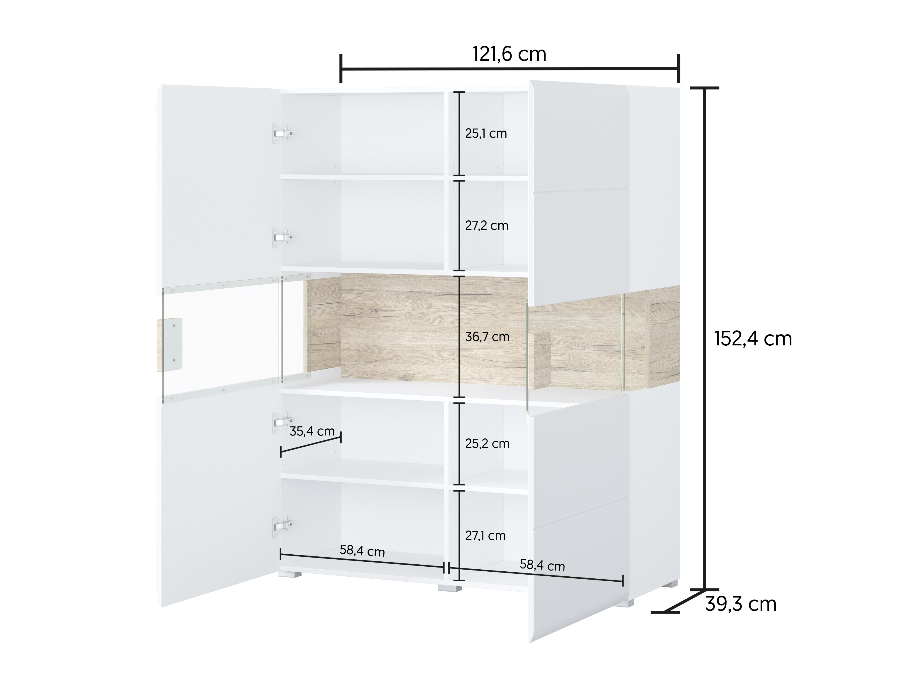 Bókahilla Torsone 107 (Hvítur + Hvítt háglans)