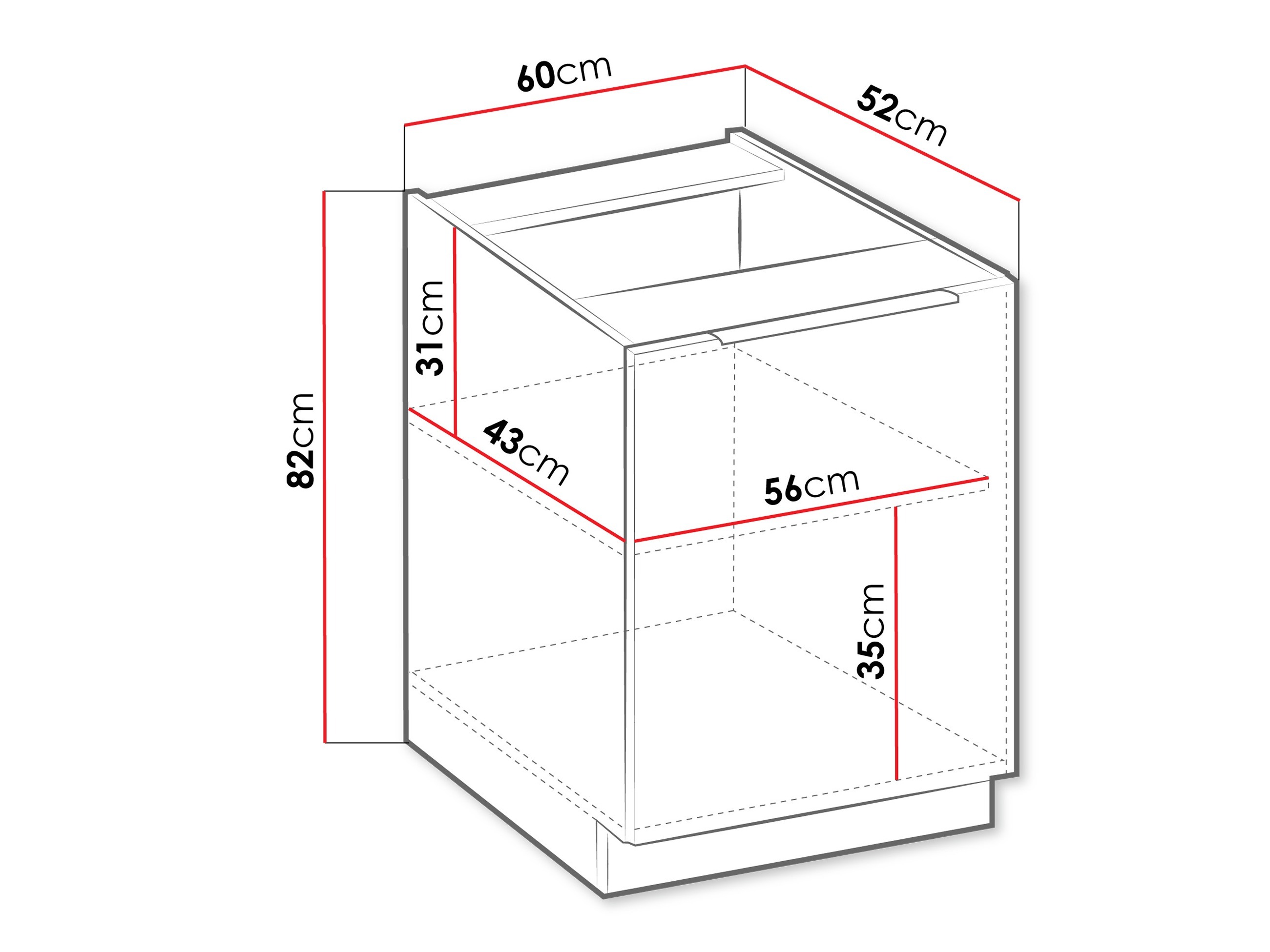 Skápaeining með hurðum Sole 125