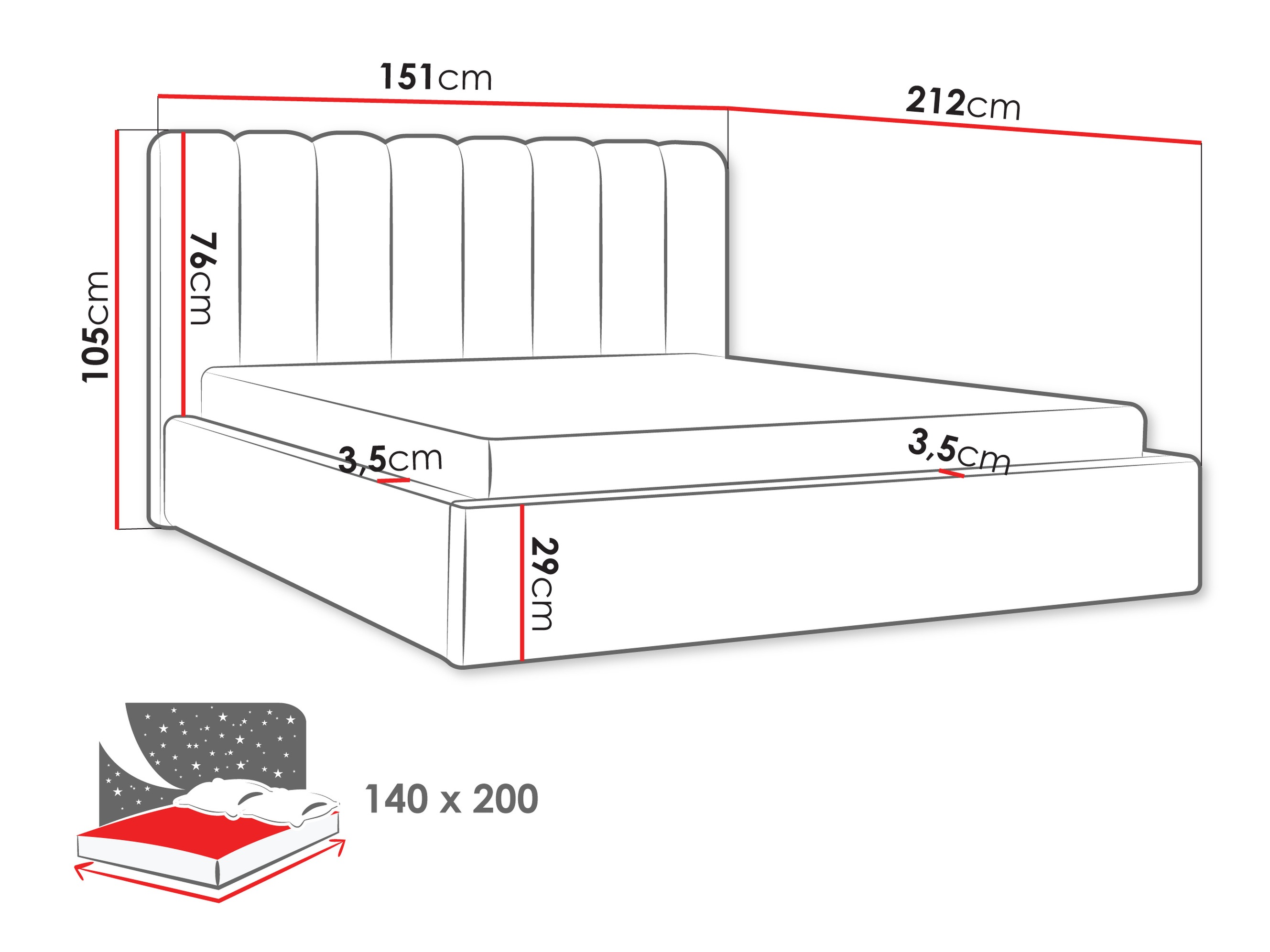 Rúm ComfiDream Stylos (Margo 227.01)
