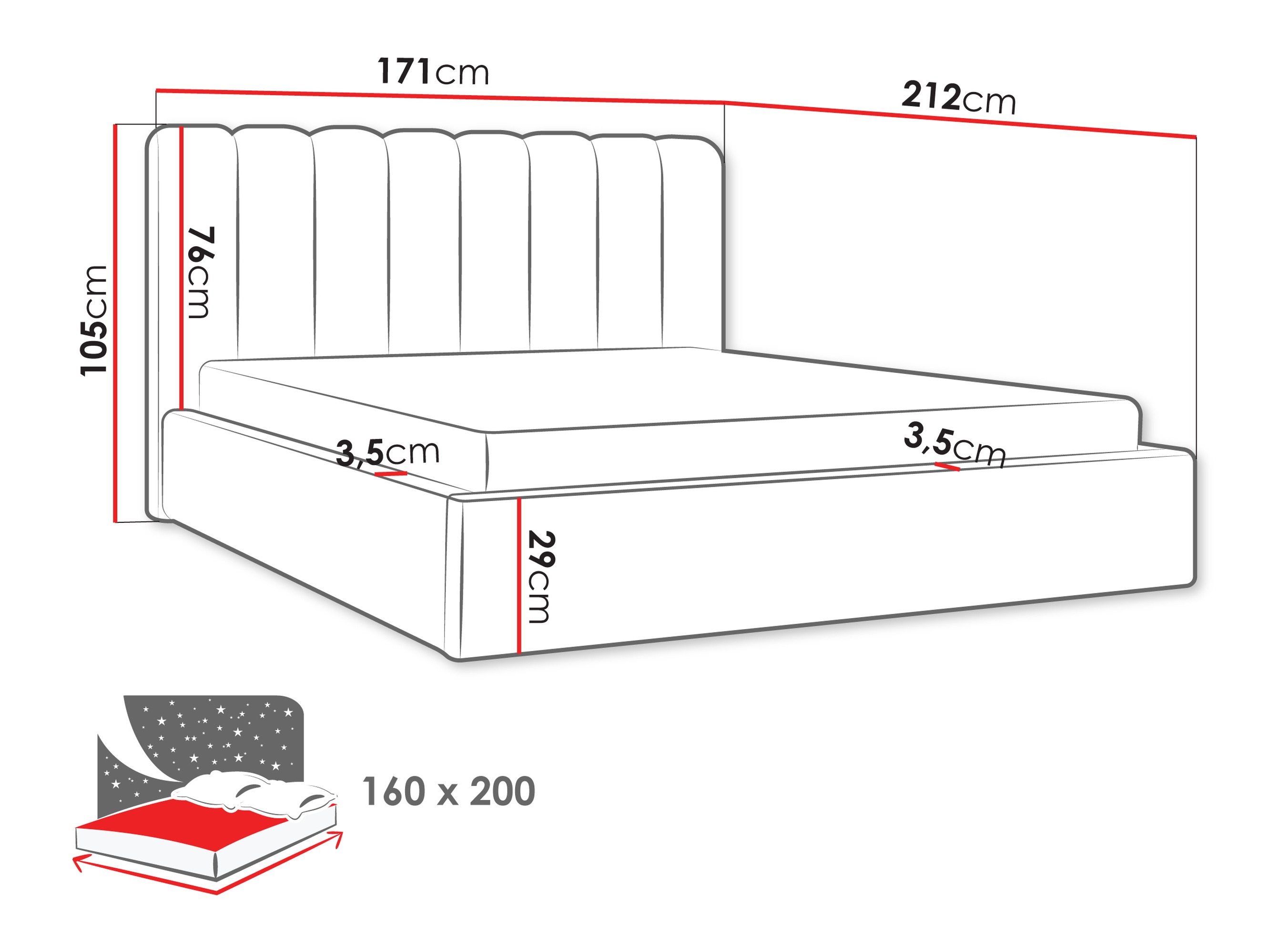 Rúm ComfiDream Stylos (Margo 227.01)