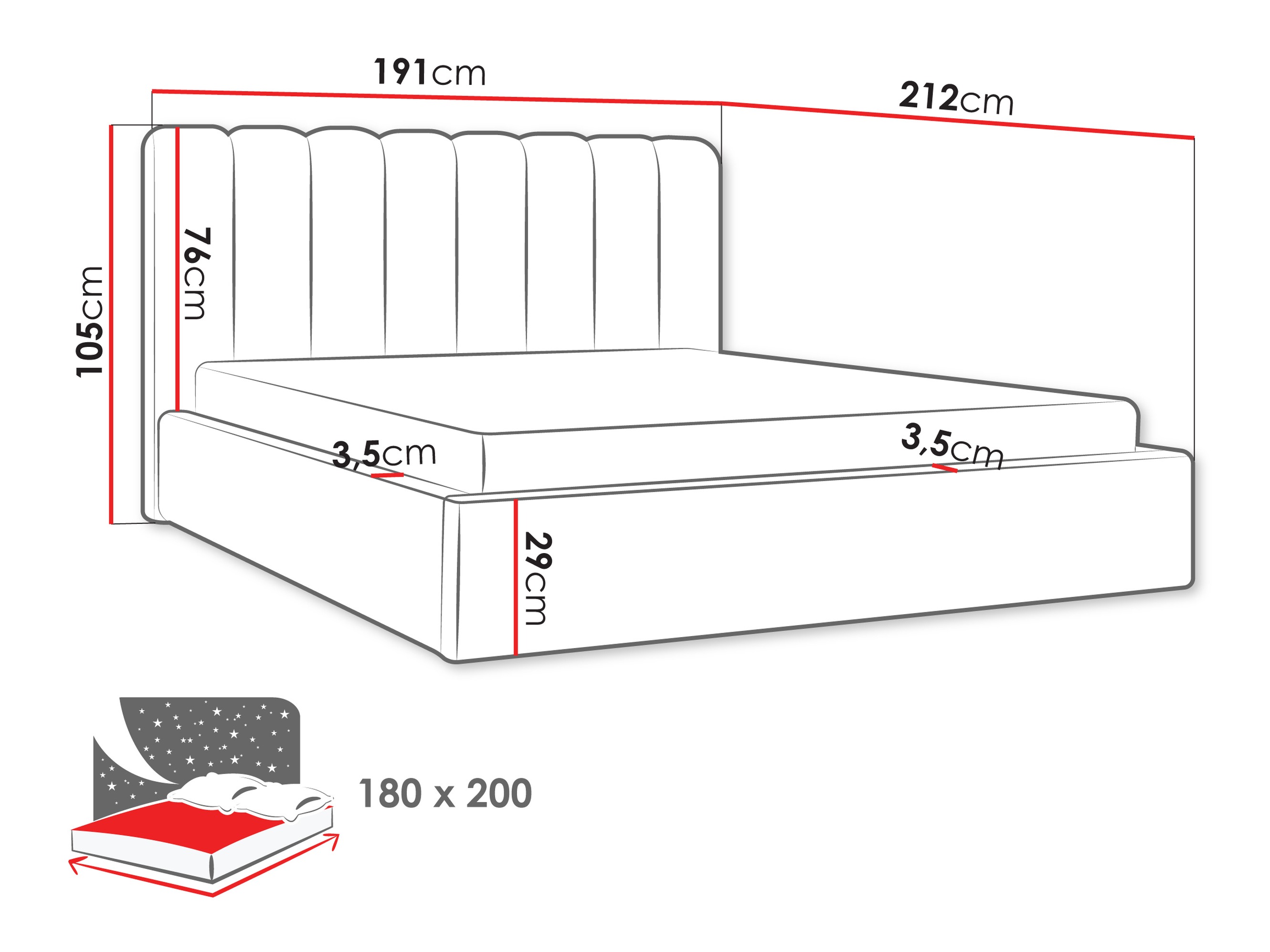 Rúm ComfiDream Stylos (Margo 227.01)