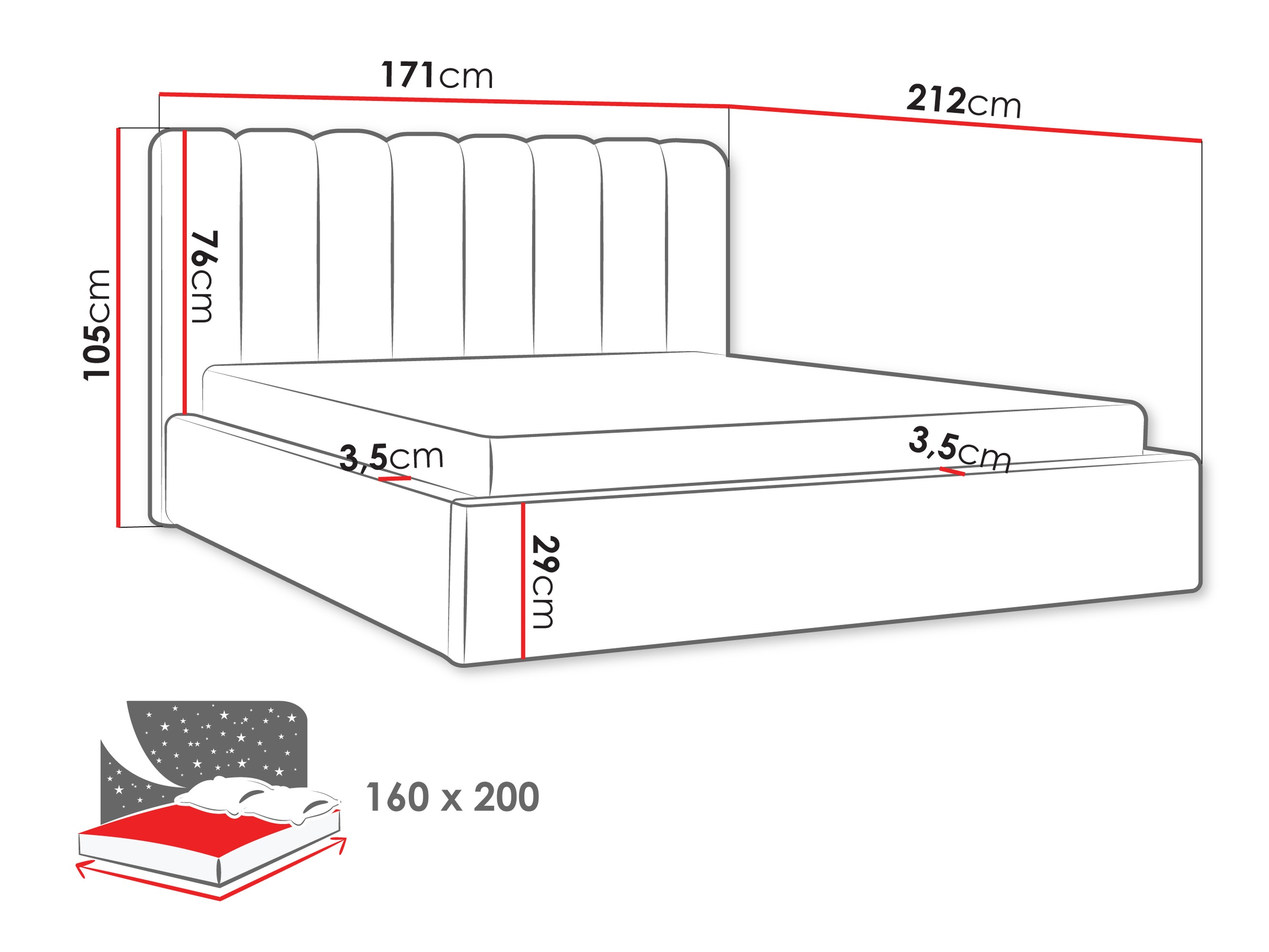 Rúm ComfiDream Stylos (Margo 227.09)