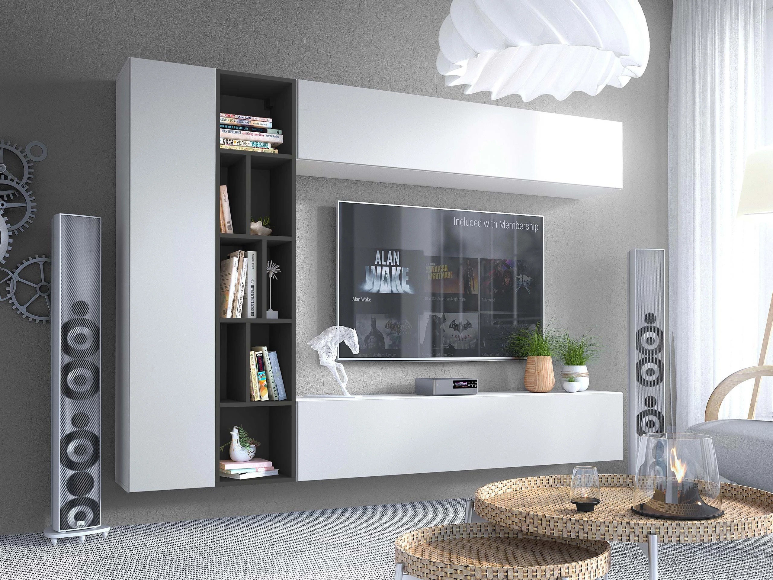 Stofusett Comfivo Natura (Hvítur + Grafít)