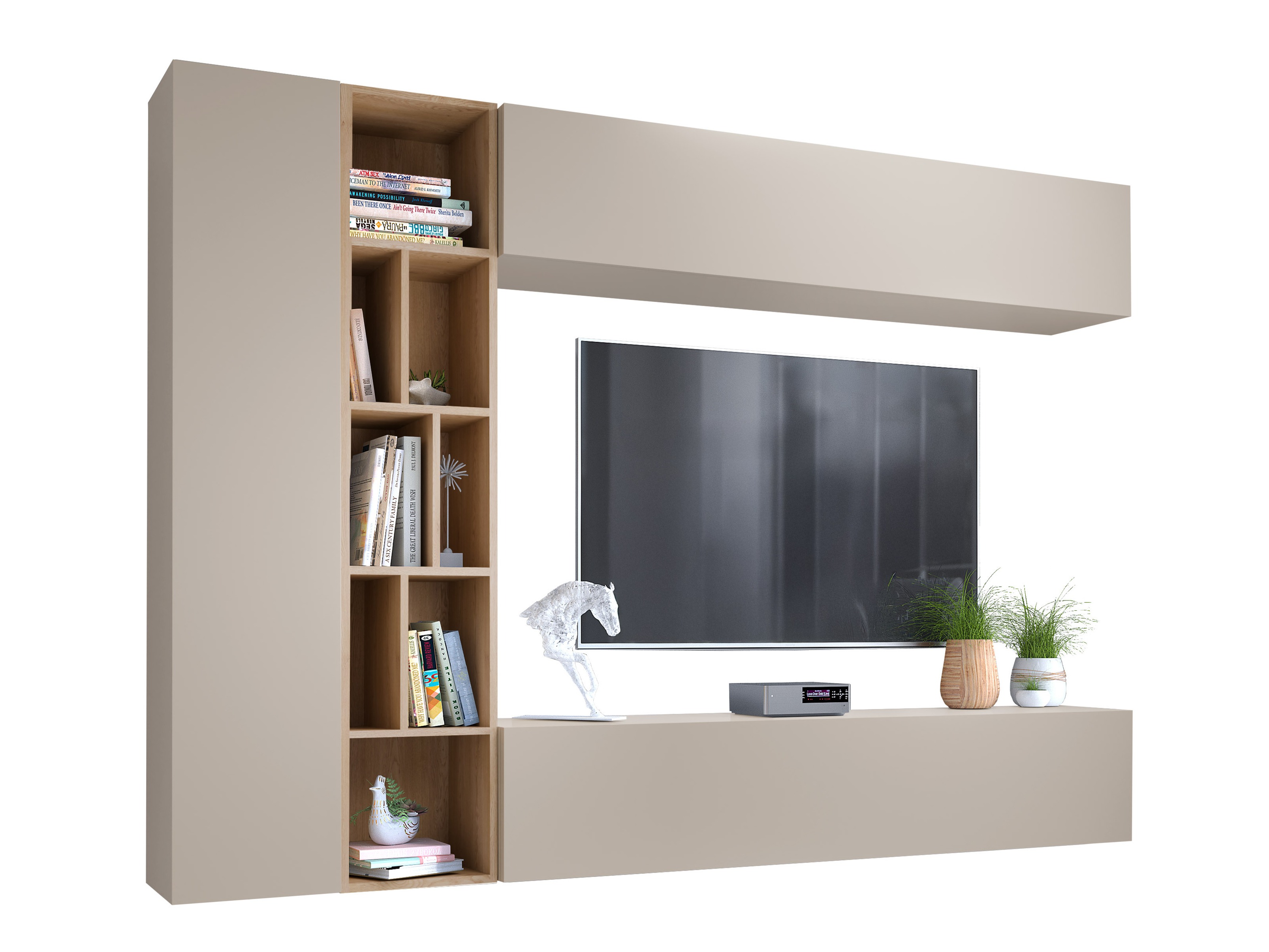 Stofusett Comfivo Natura (Kasmír + Artisan-eik)