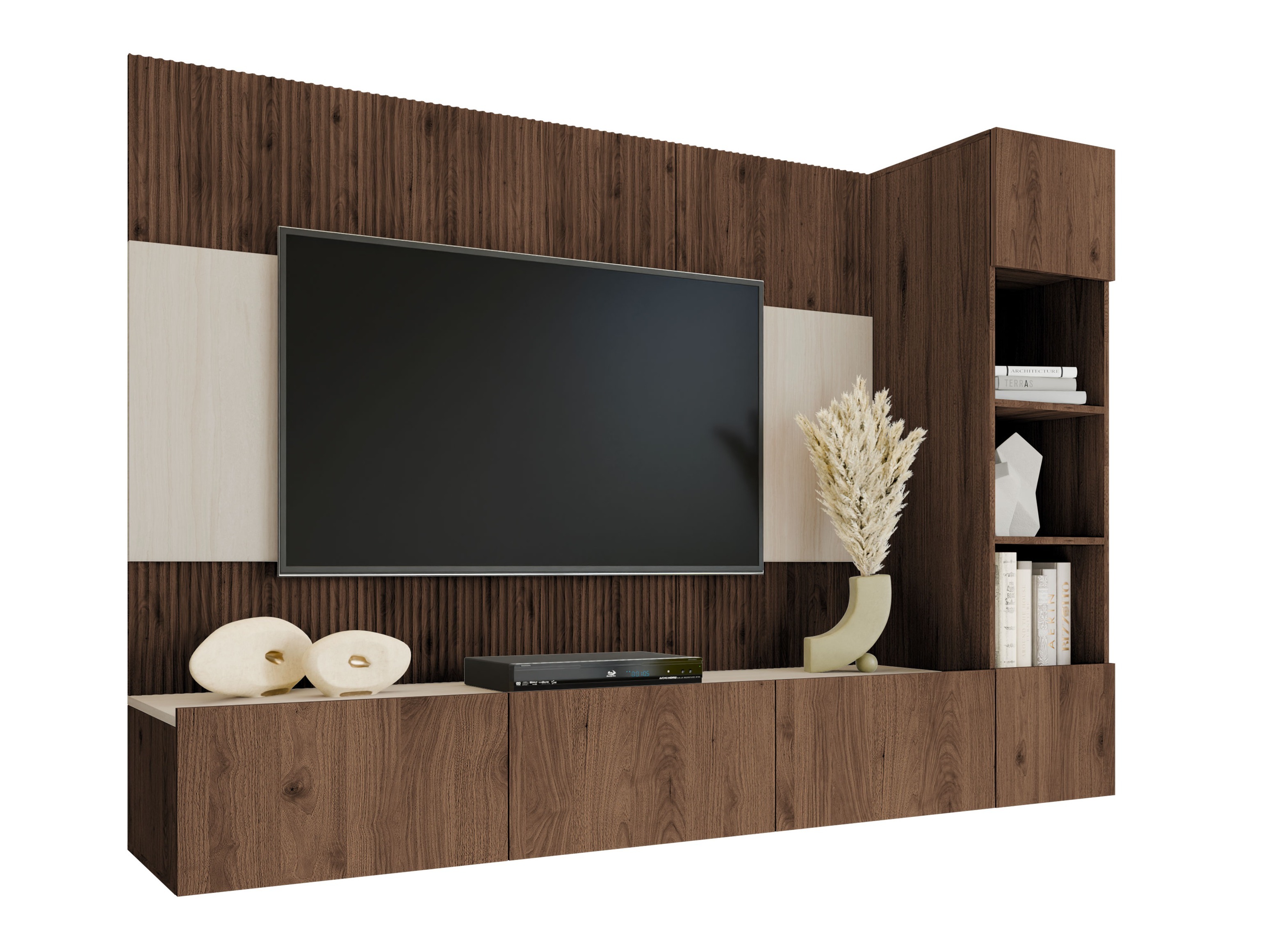 Stofusett Comfivo Salix II (Valhneta + Ljóst Travertine)