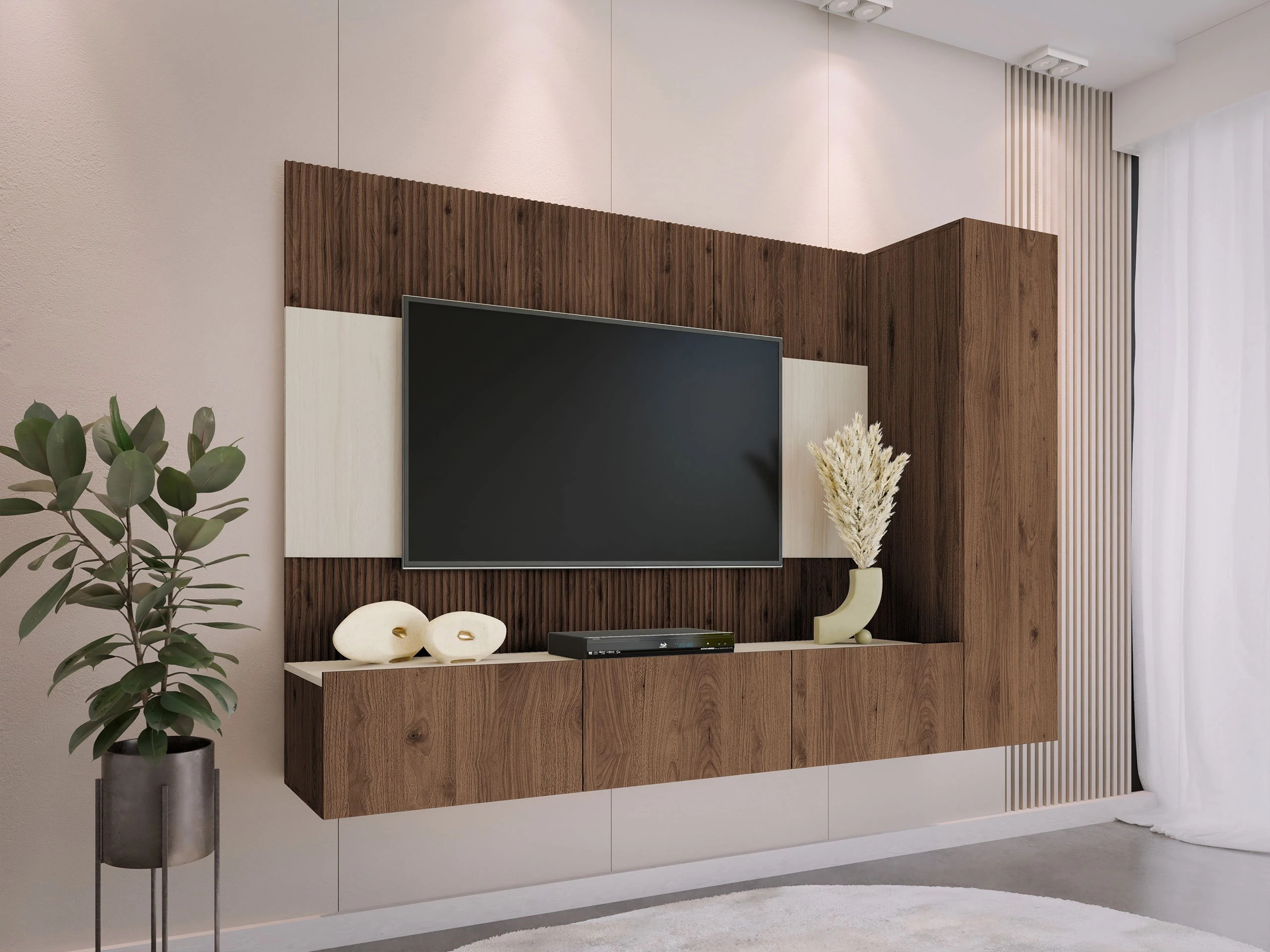 Stofusett Comfivo Salix VI (Valhneta + Ljóst Travertine)