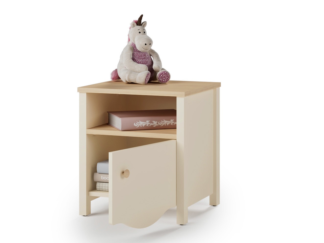 Náttborð Velferi 117 (Beige + Eik)