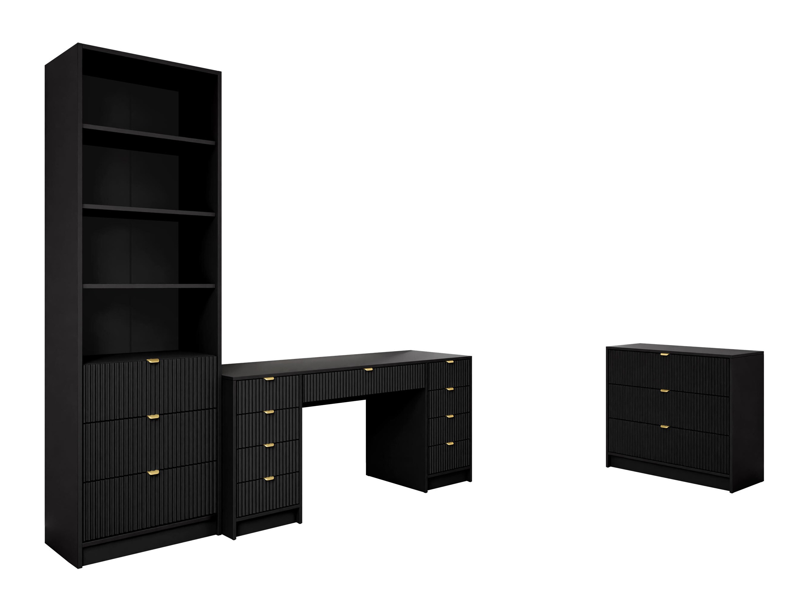 Heimaskrifstofusett Comfivo Papilio VI (Svartur)
