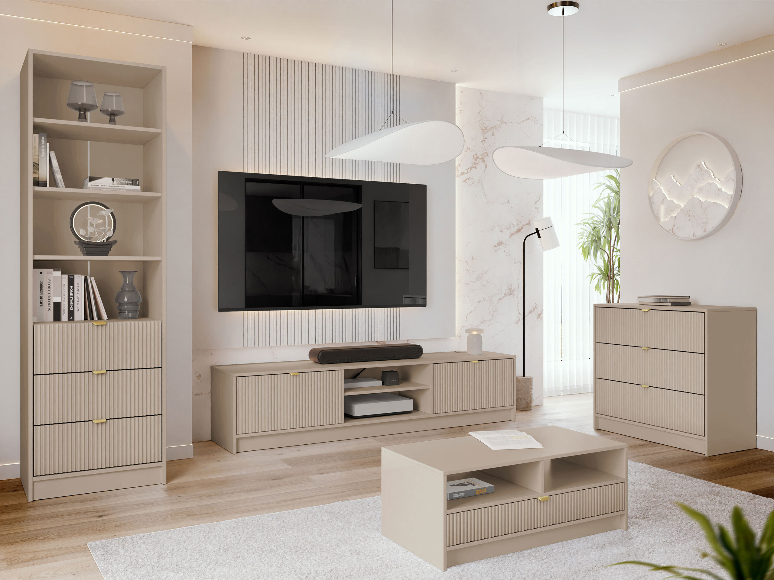Stofusett Comfivo Papilio VII (Beige)