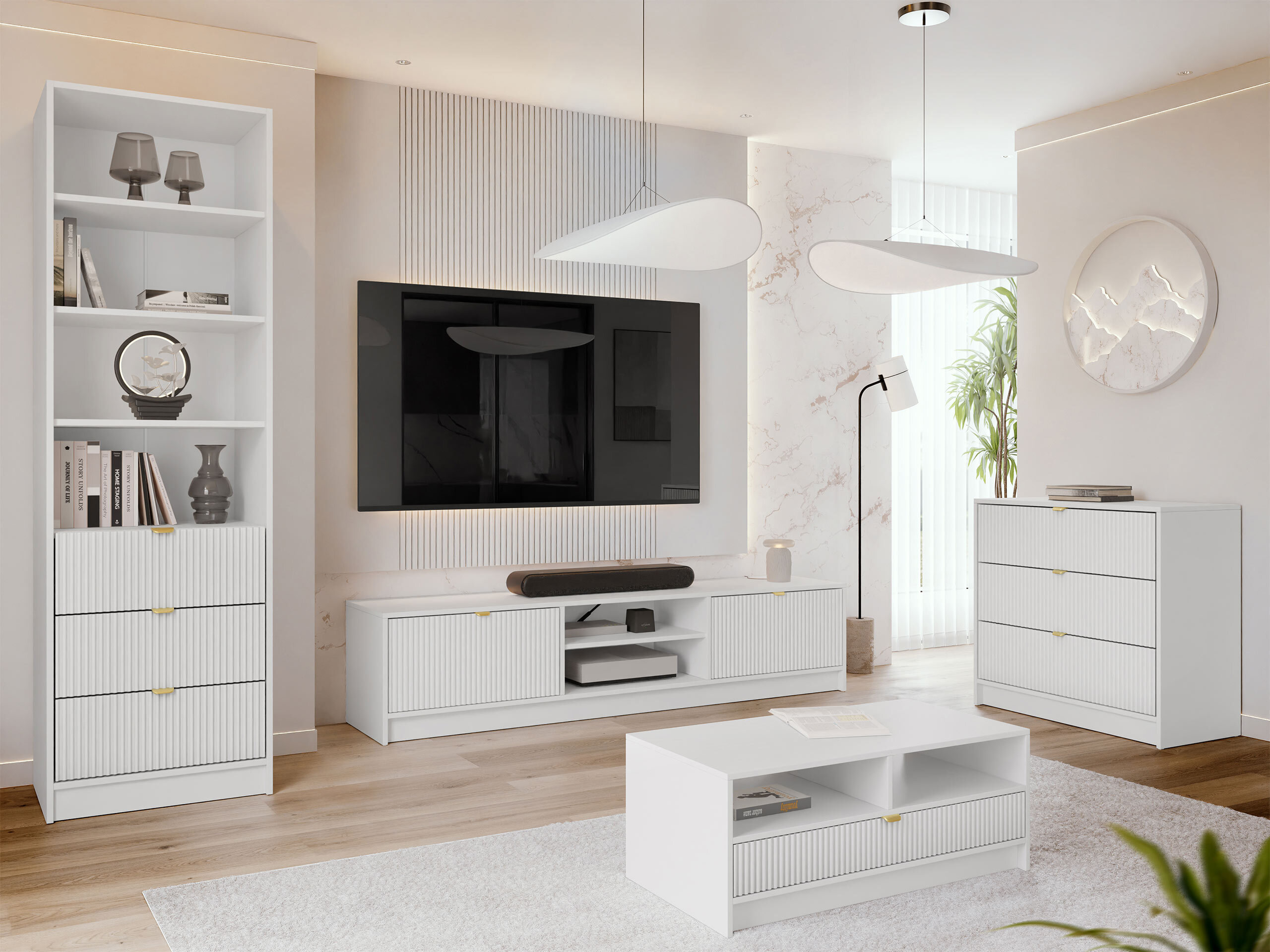 Stofusett Comfivo Papilio VII (Hvítur)