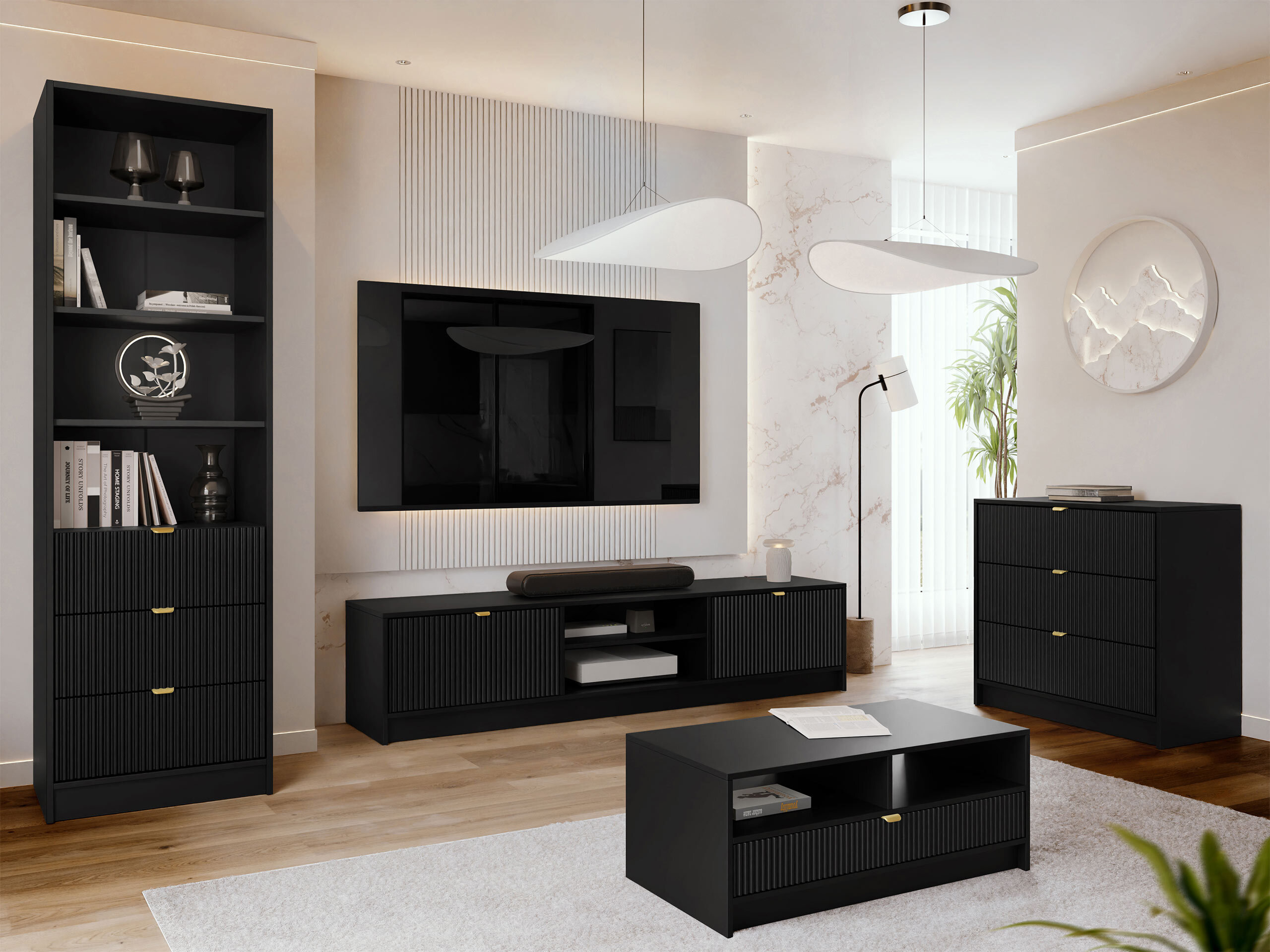Stofusett Comfivo Papilio VII (Svartur)