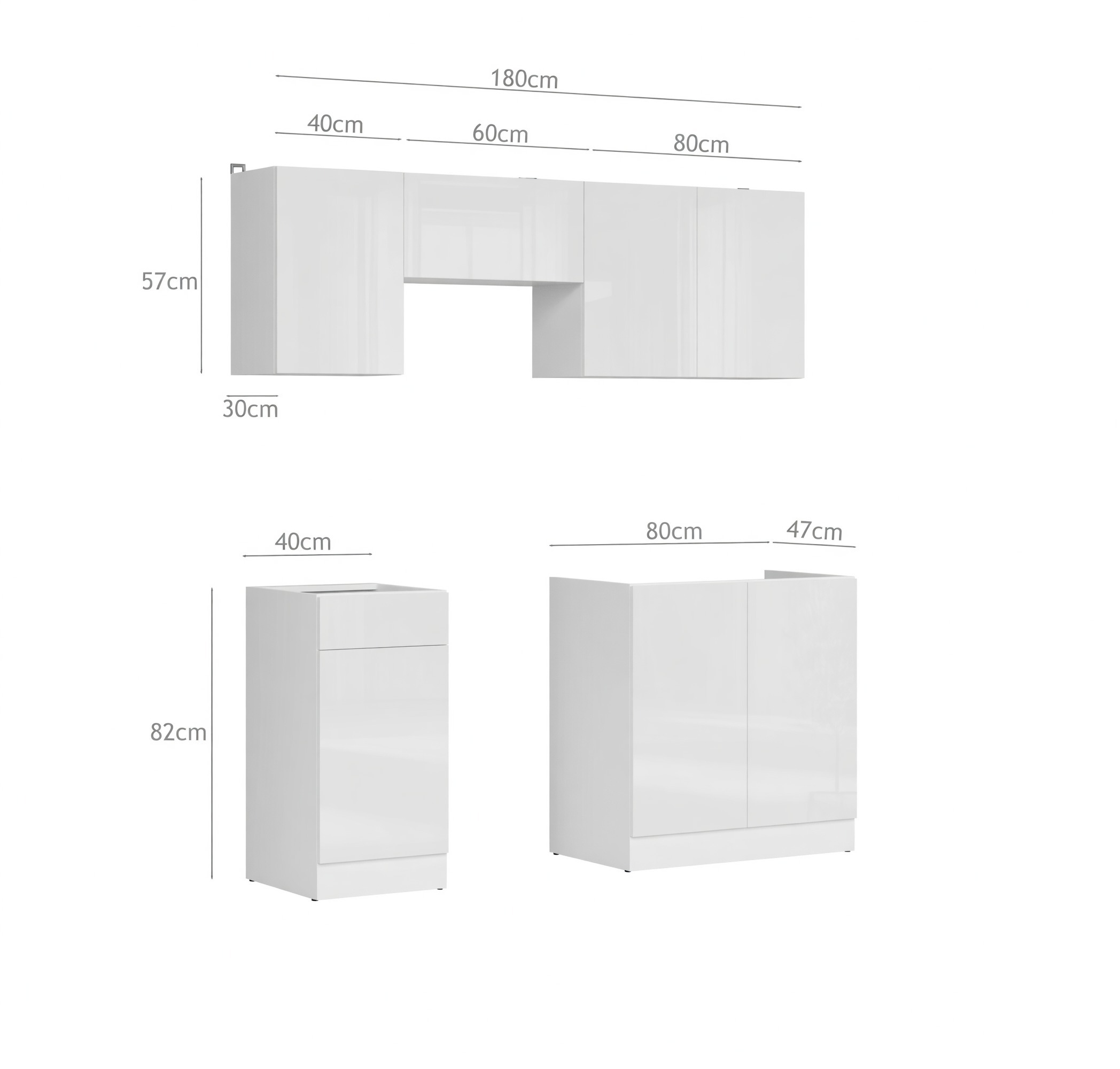 Eldhúsinnrétting úr einingum Classic Grey 118