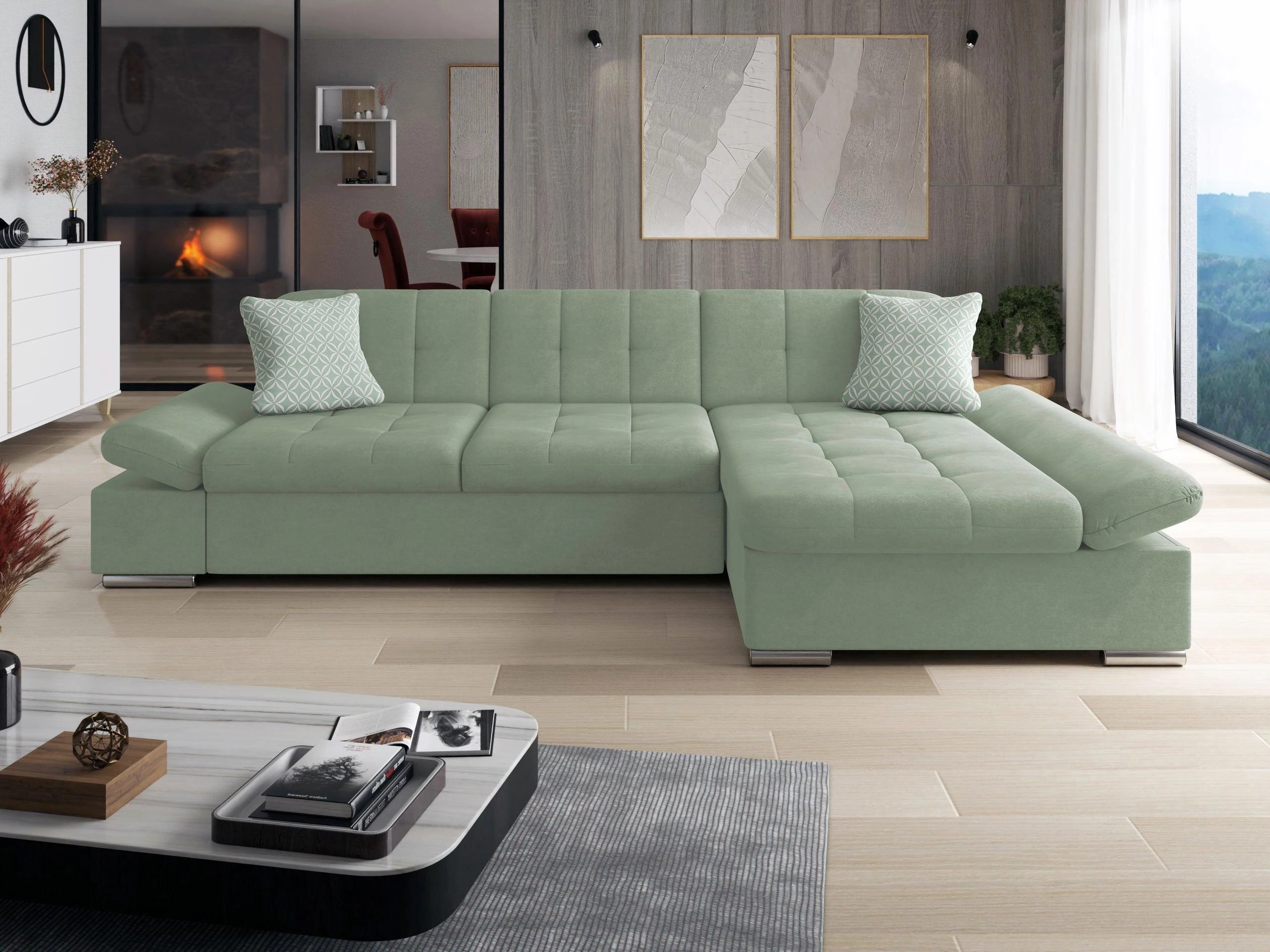Horn­sófi Comfivo Serenitas (Uttario Velvet 2954 + Evo 29)