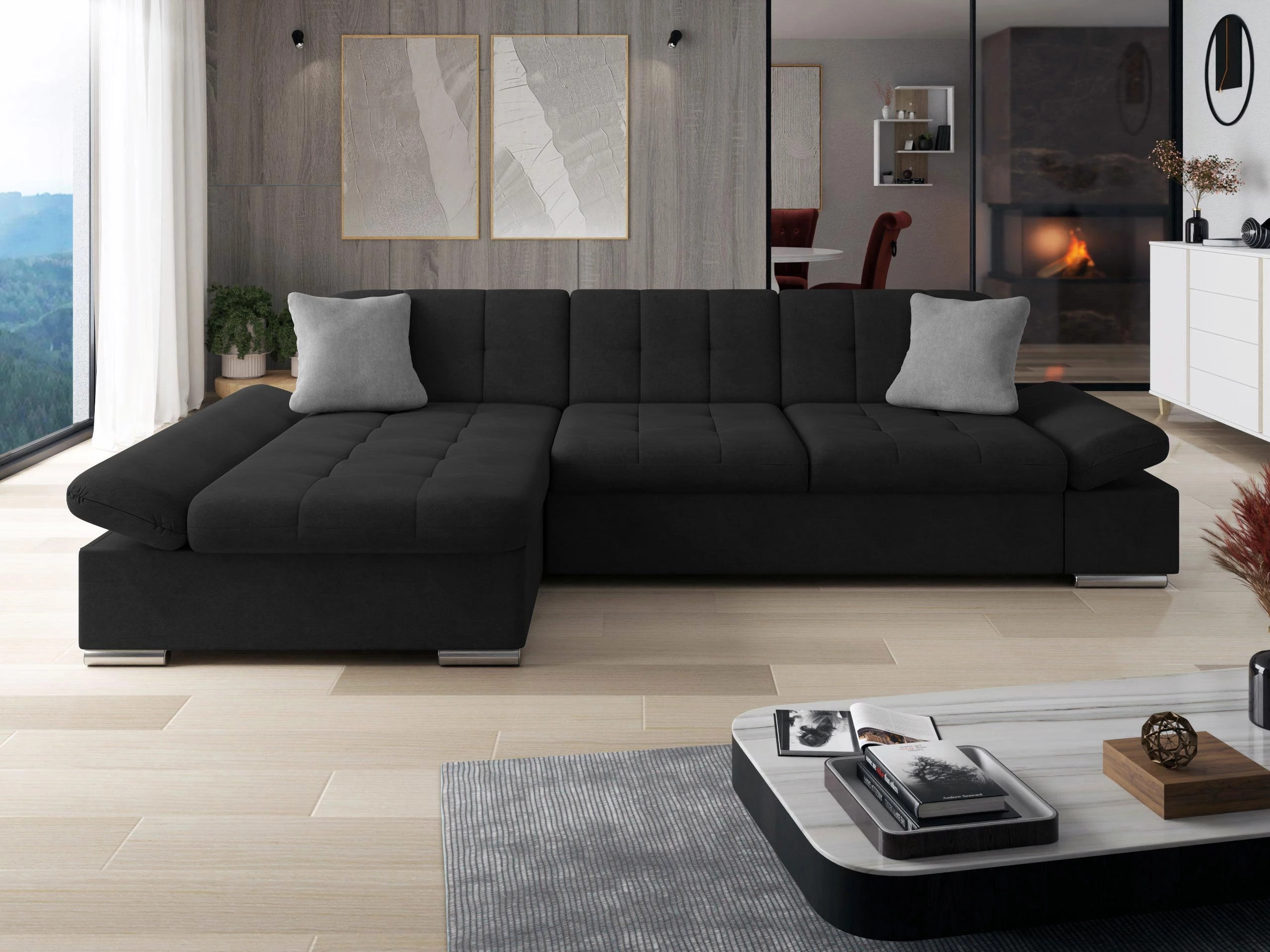Horn­sófi Comfivo Serenitas (Uttario Velvet 2980 + Uttario Velvet 2972)