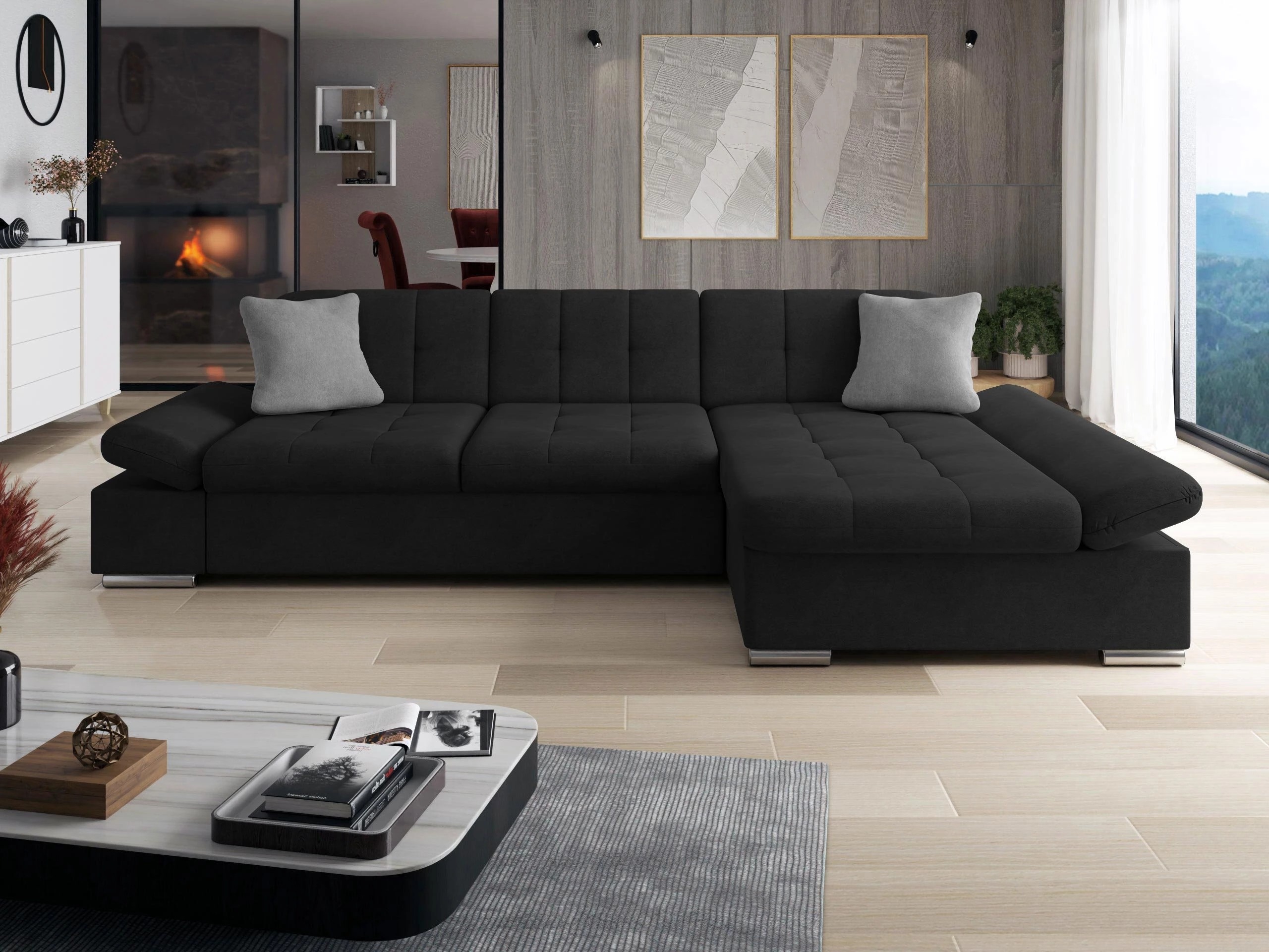 Horn­sófi Comfivo Serenitas (Uttario Velvet 2980 + Uttario Velvet 2972)
