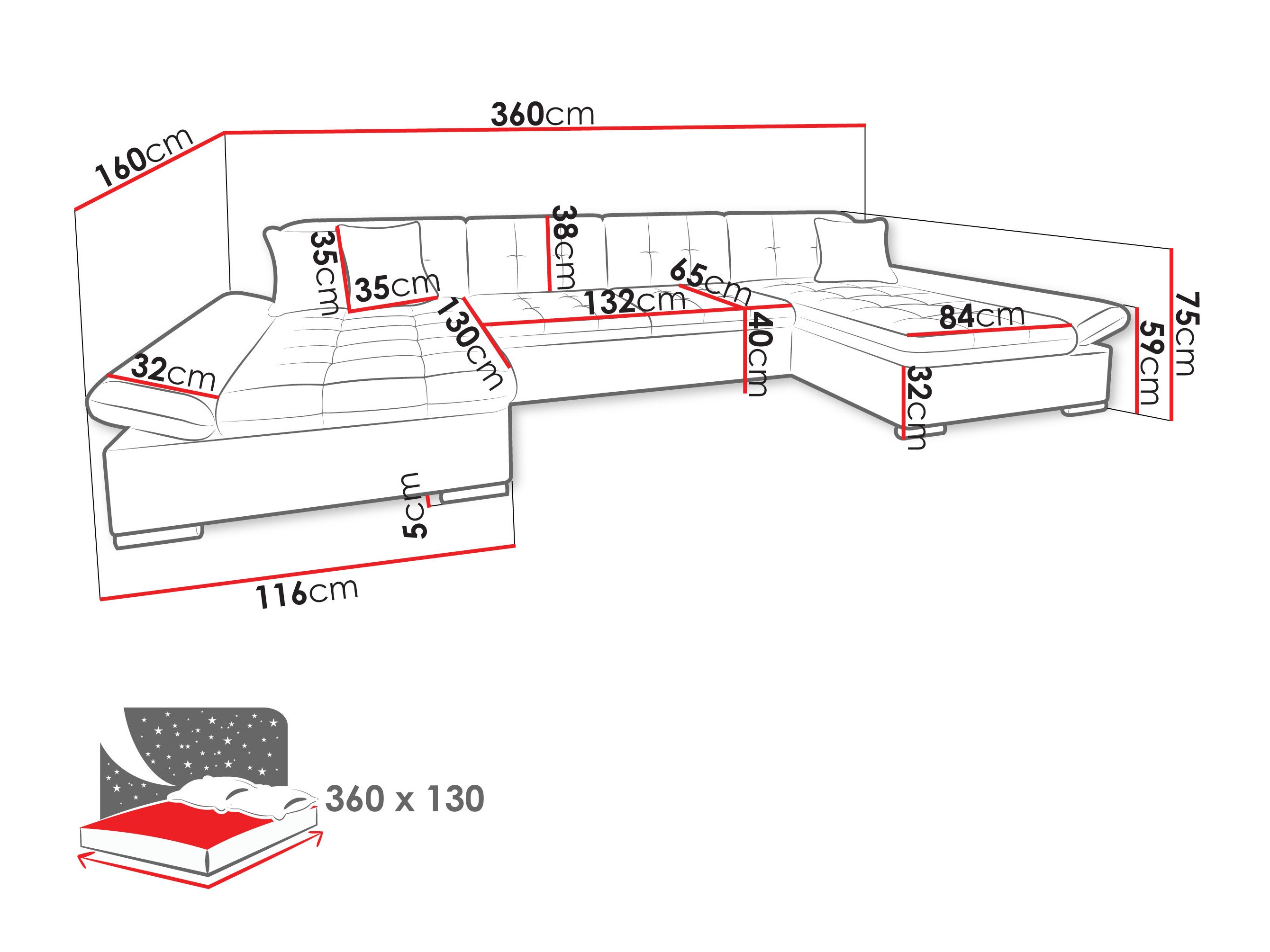 Horn­sófi Comfivo Ficus (Boss 12)