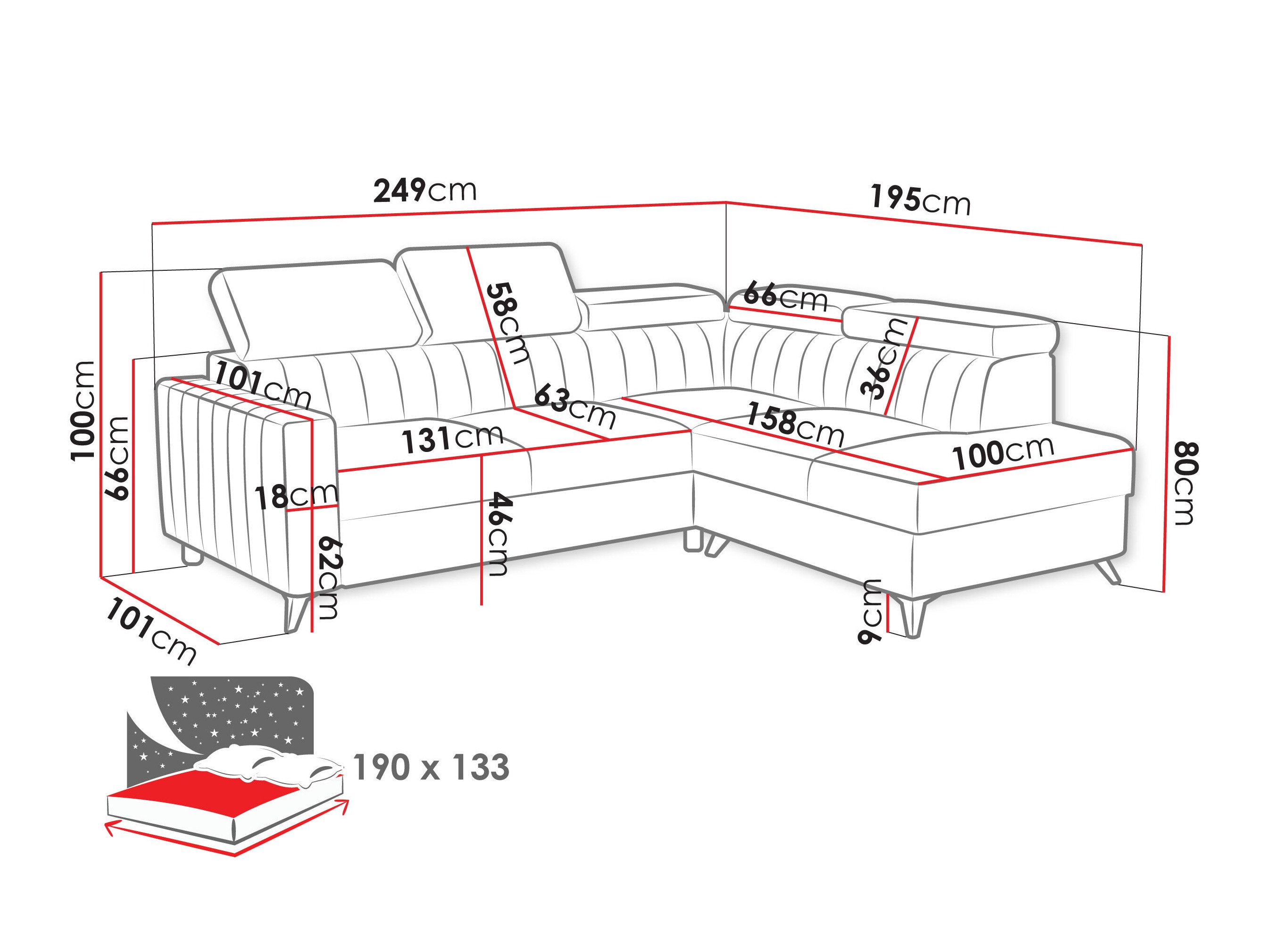 Horn­sófi Columbus 202 (Velutto 3)