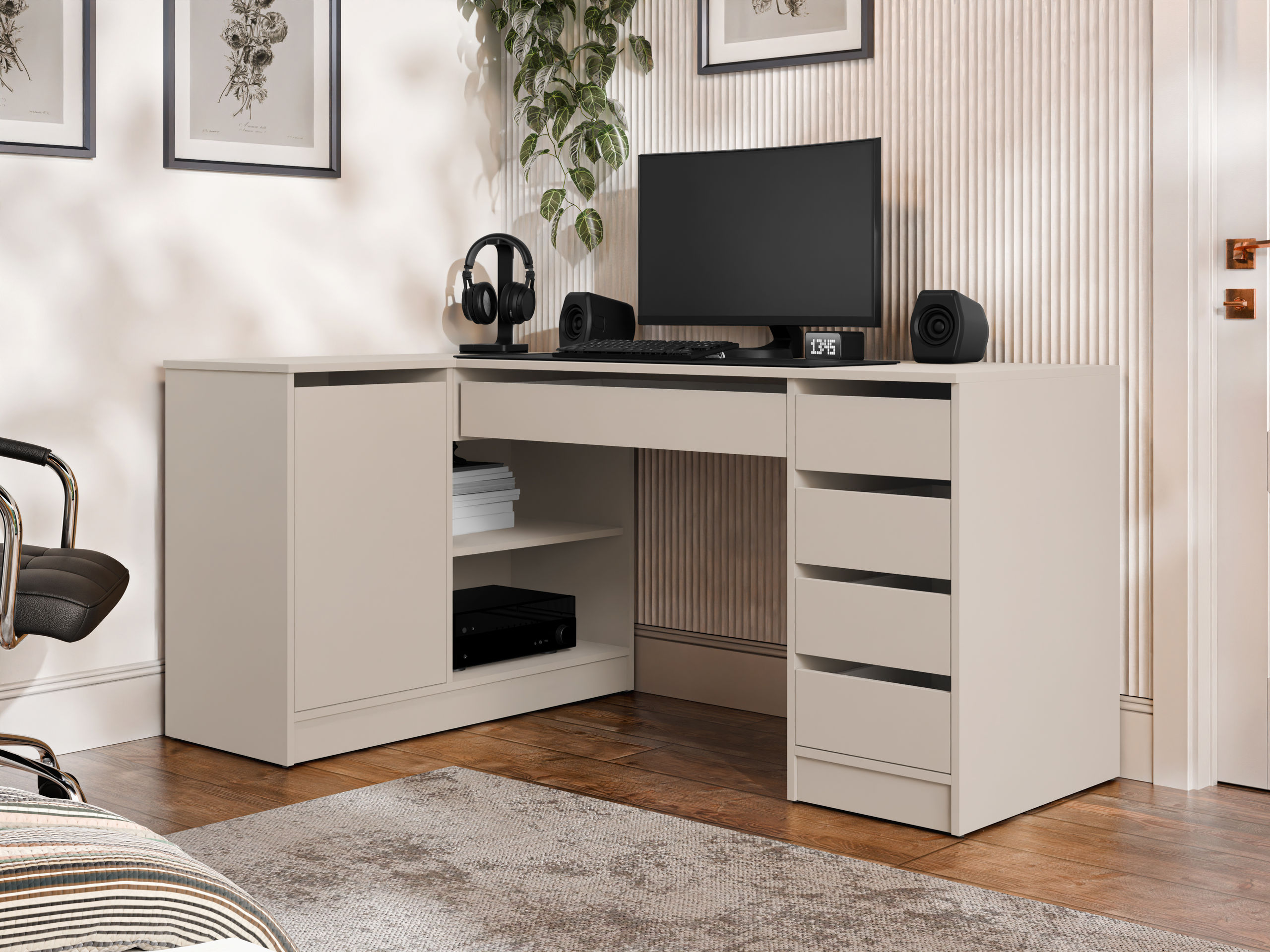 Hornskrifborð Comfivo Terros III (Beige)