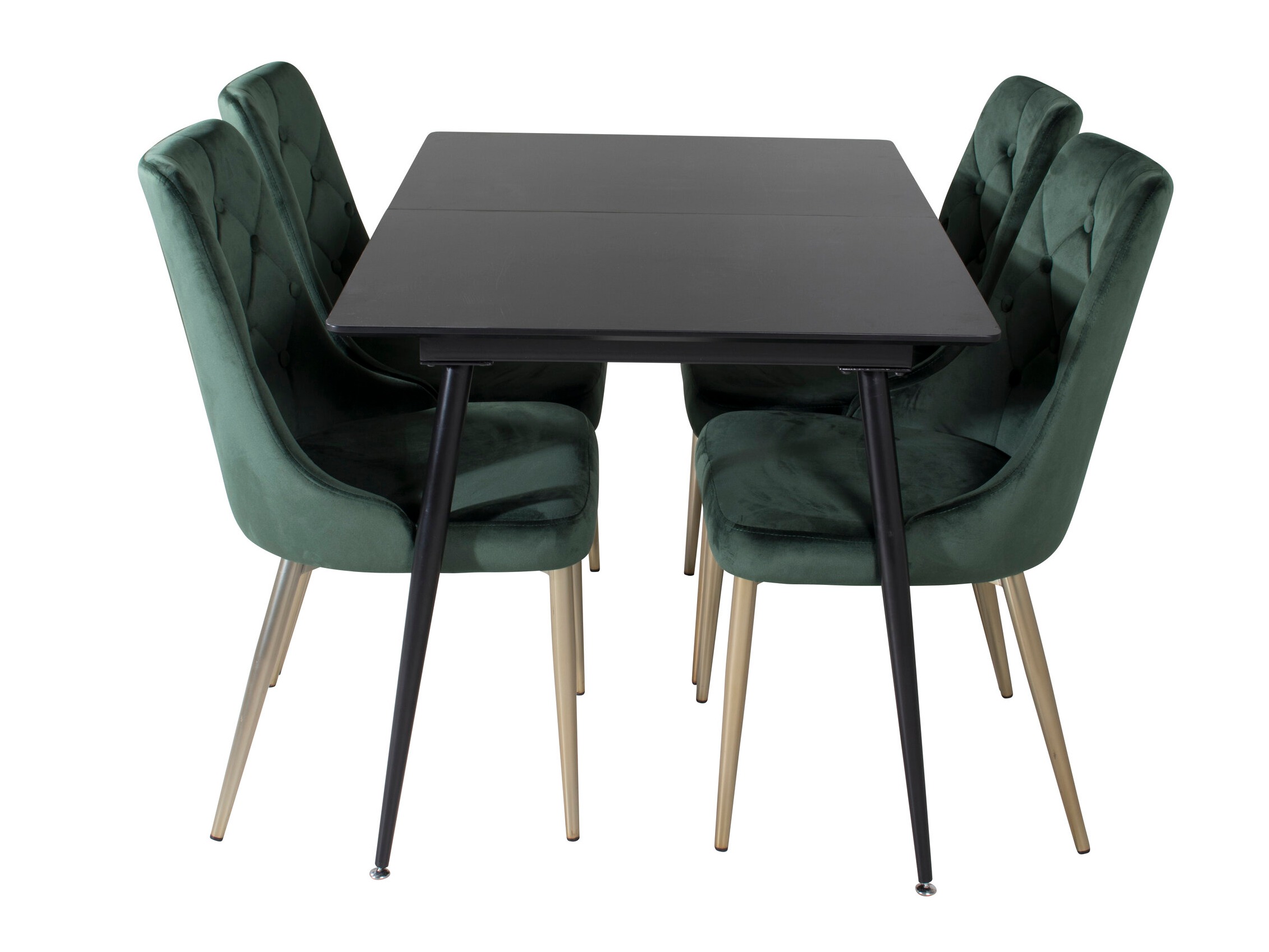 Borðstofusett Dallas 1522 (Grænn + Gylltur)