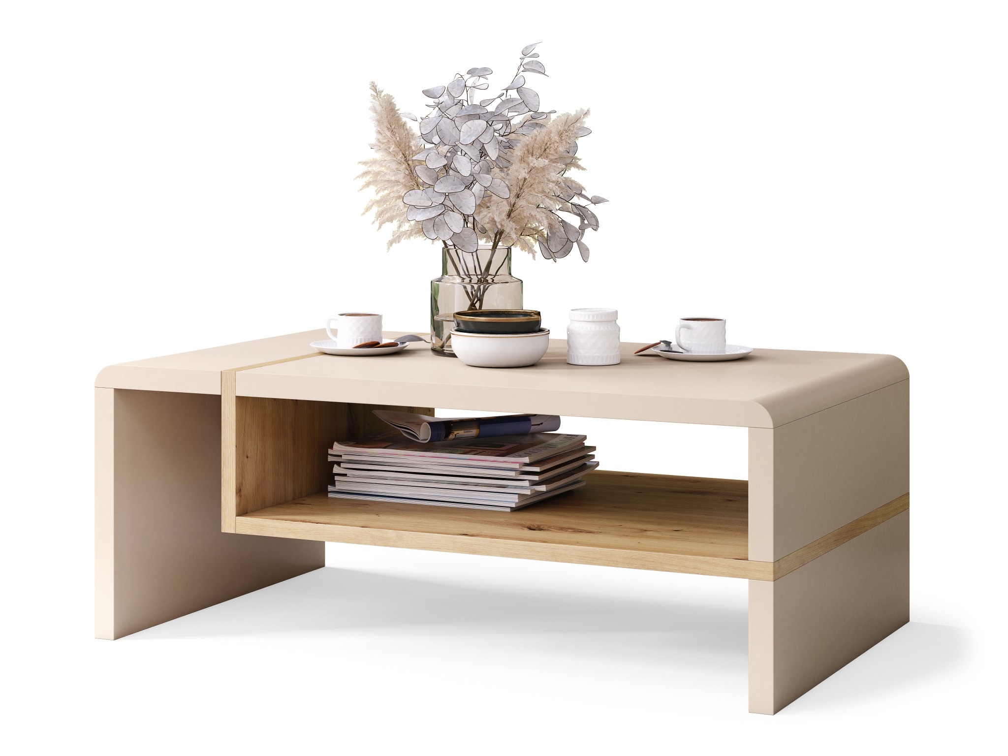 Sófaborð Glendale 102 (Beige + Artisan-eik)