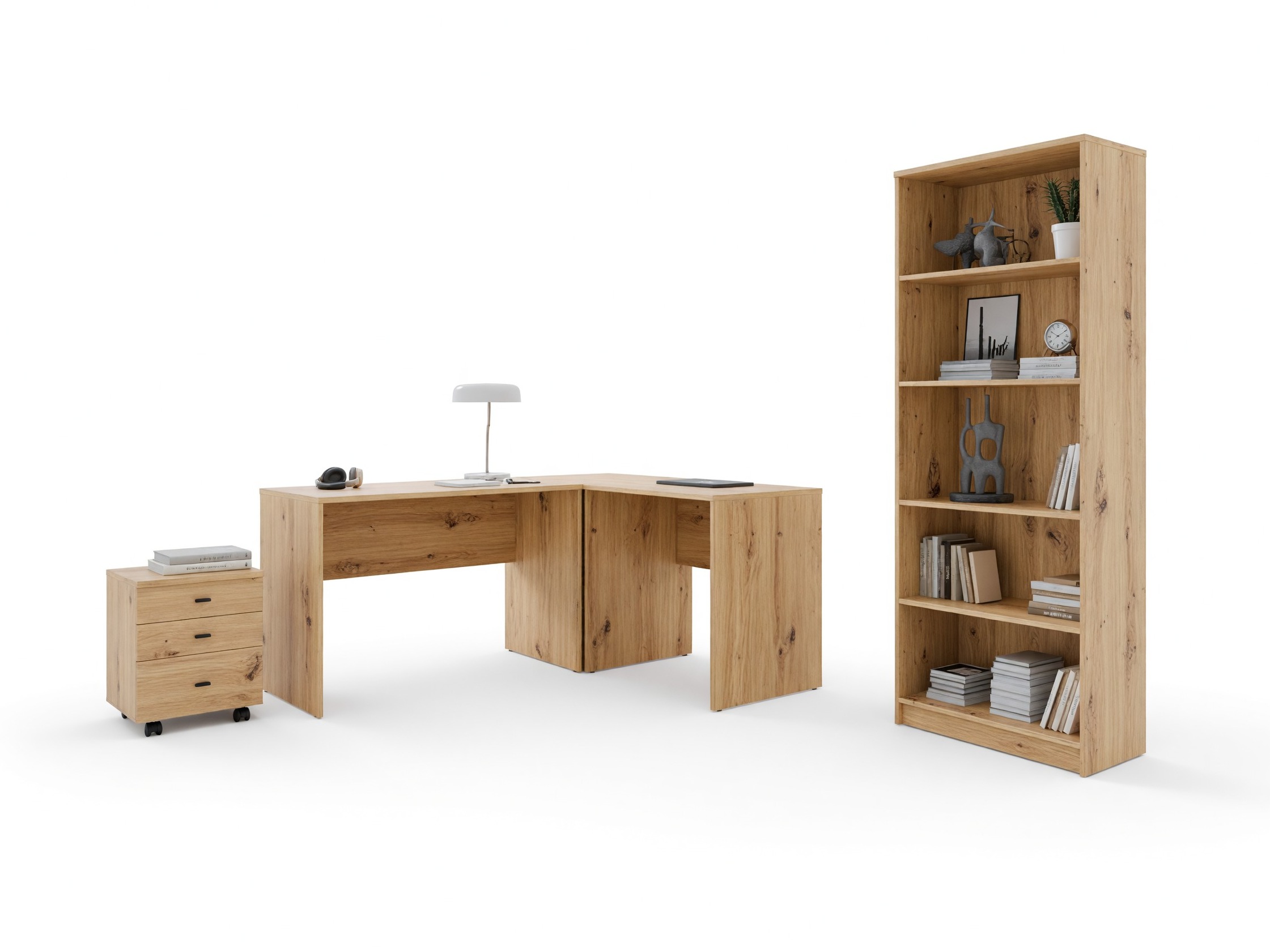 Heimaskrifstofusett Fiofive 120 (Artisan-eik)