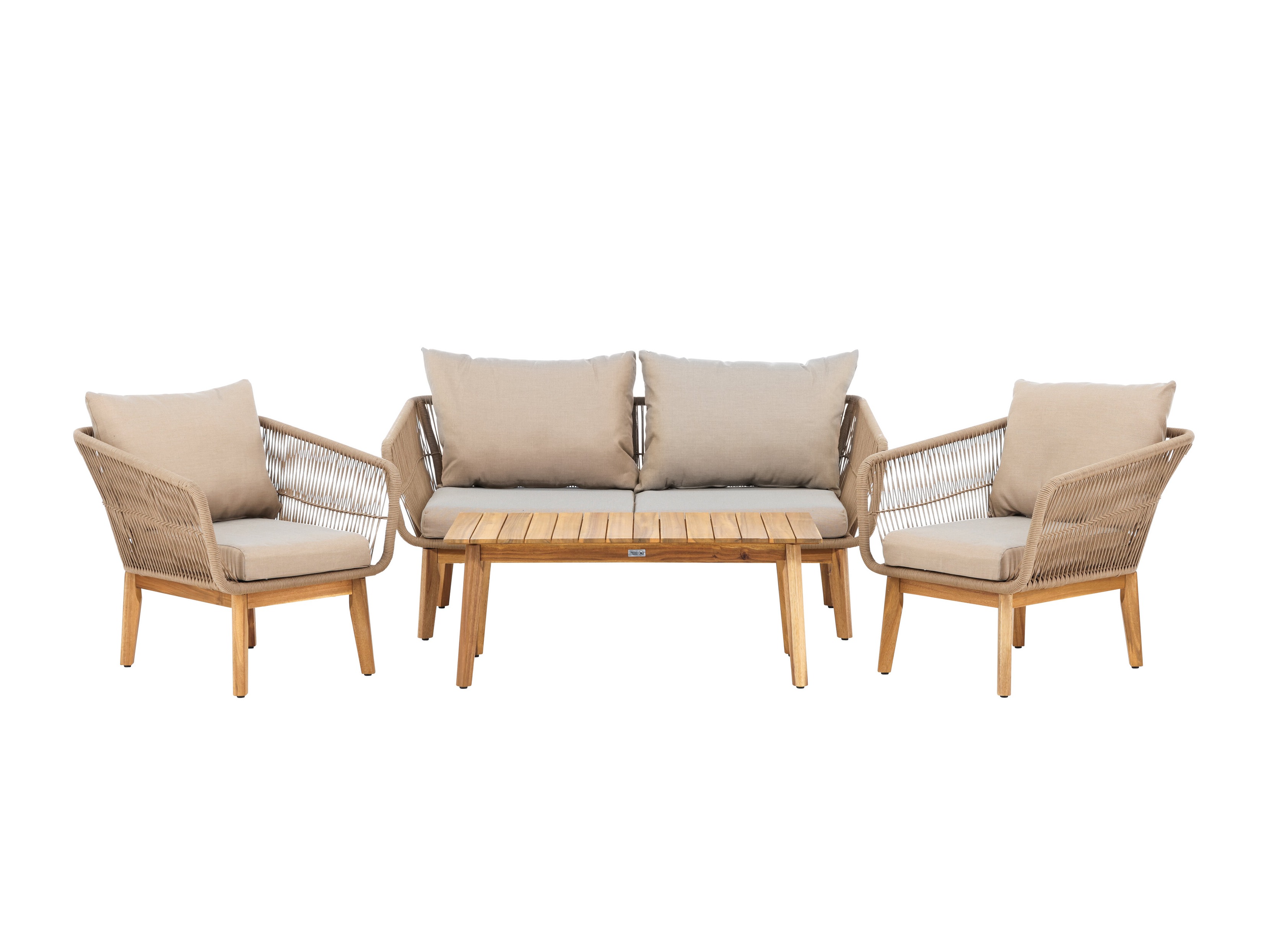 Útihúsgagnasett Dallas 661 (Ljósbeige + Akasía)