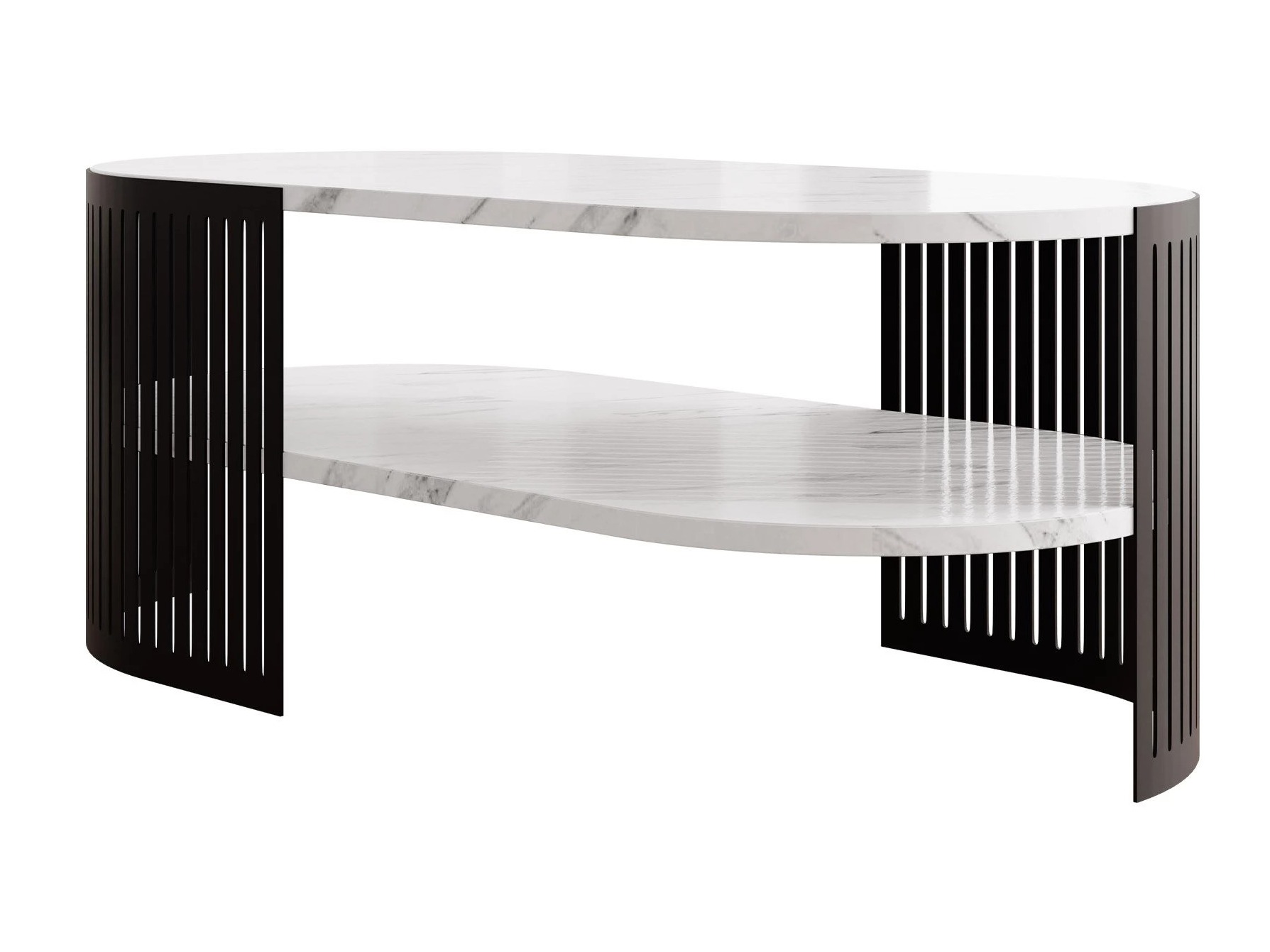 Sófaborð Civer VI (Svartur + Hvítur marmari)