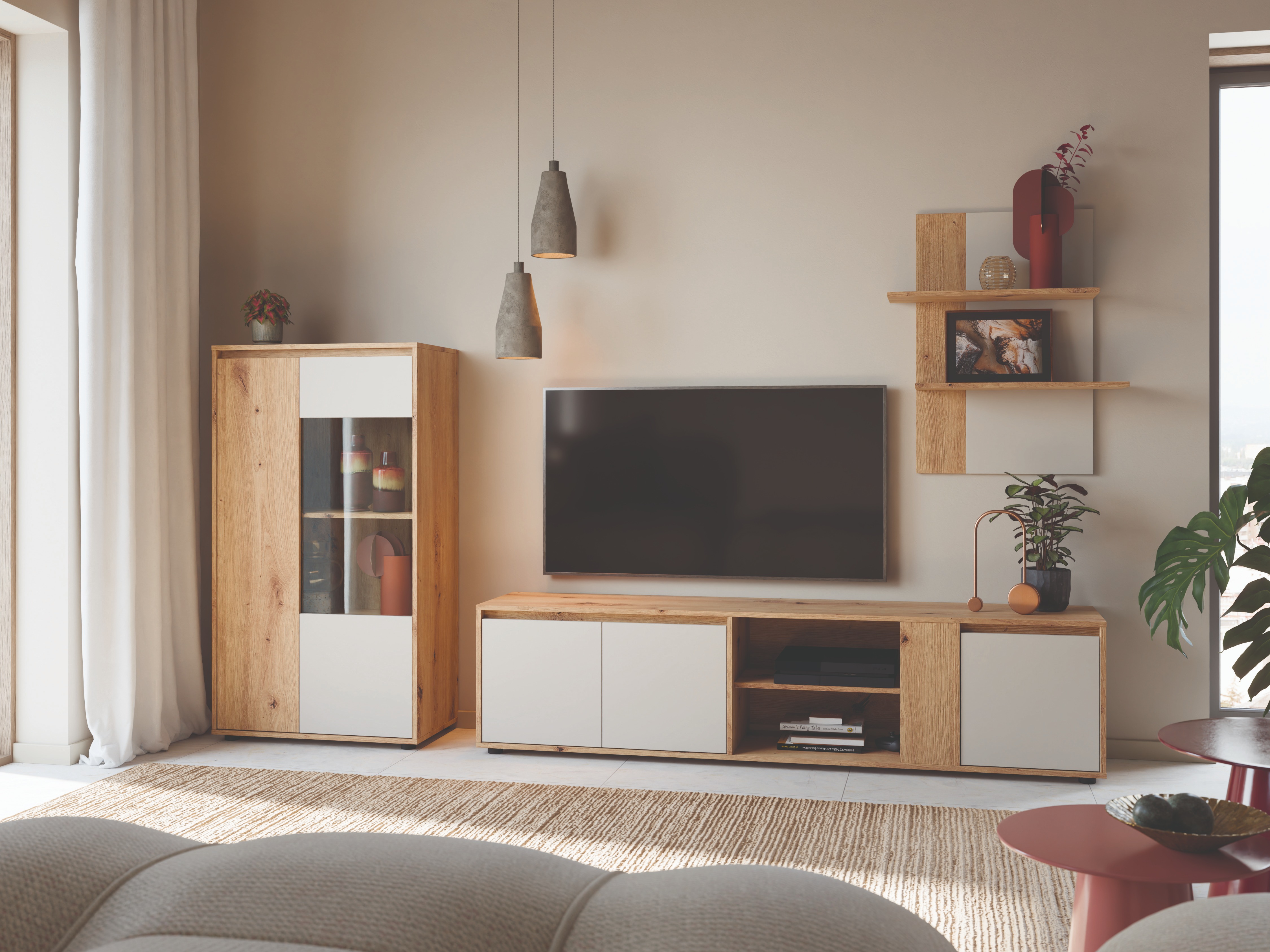 Stofusett Ontario 226 (Kasmír + Artisan-eik)