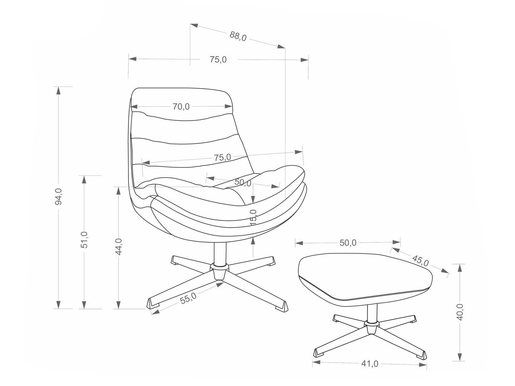 Hægindastóll Houston 2134 (Cappuccino)
