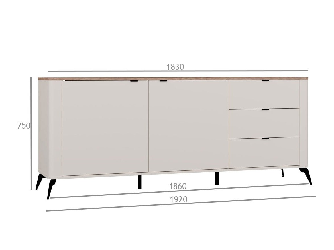 Kommóða Soavie 106 (Kasmír + Eik)
