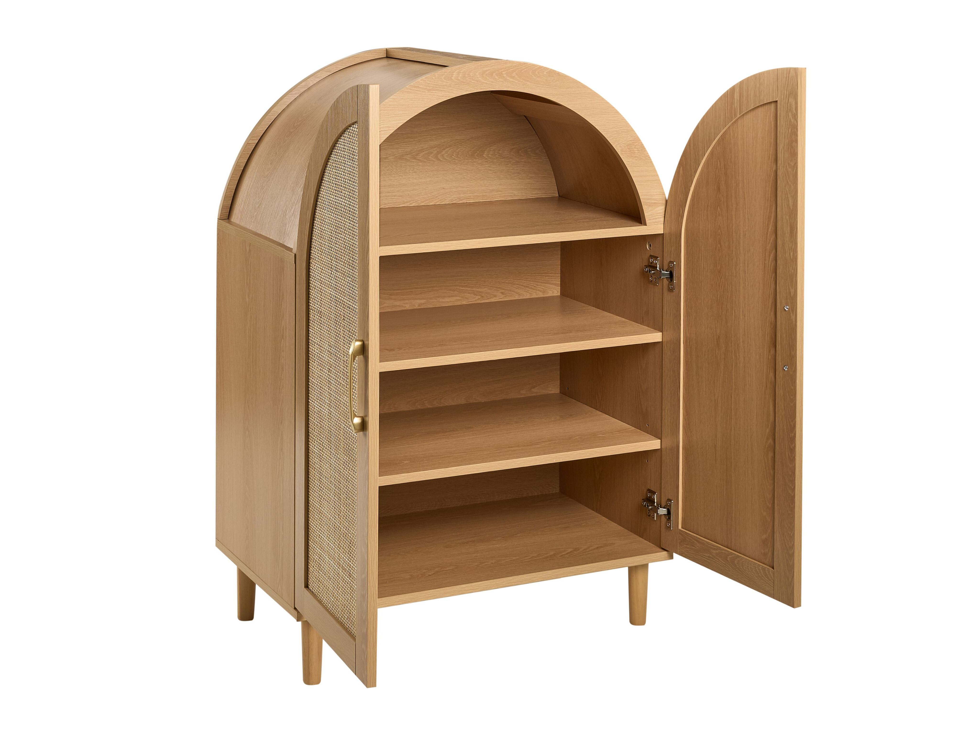Skenkur Berwyn 3354 (Ljósbrúnn + Rattan mynstur)