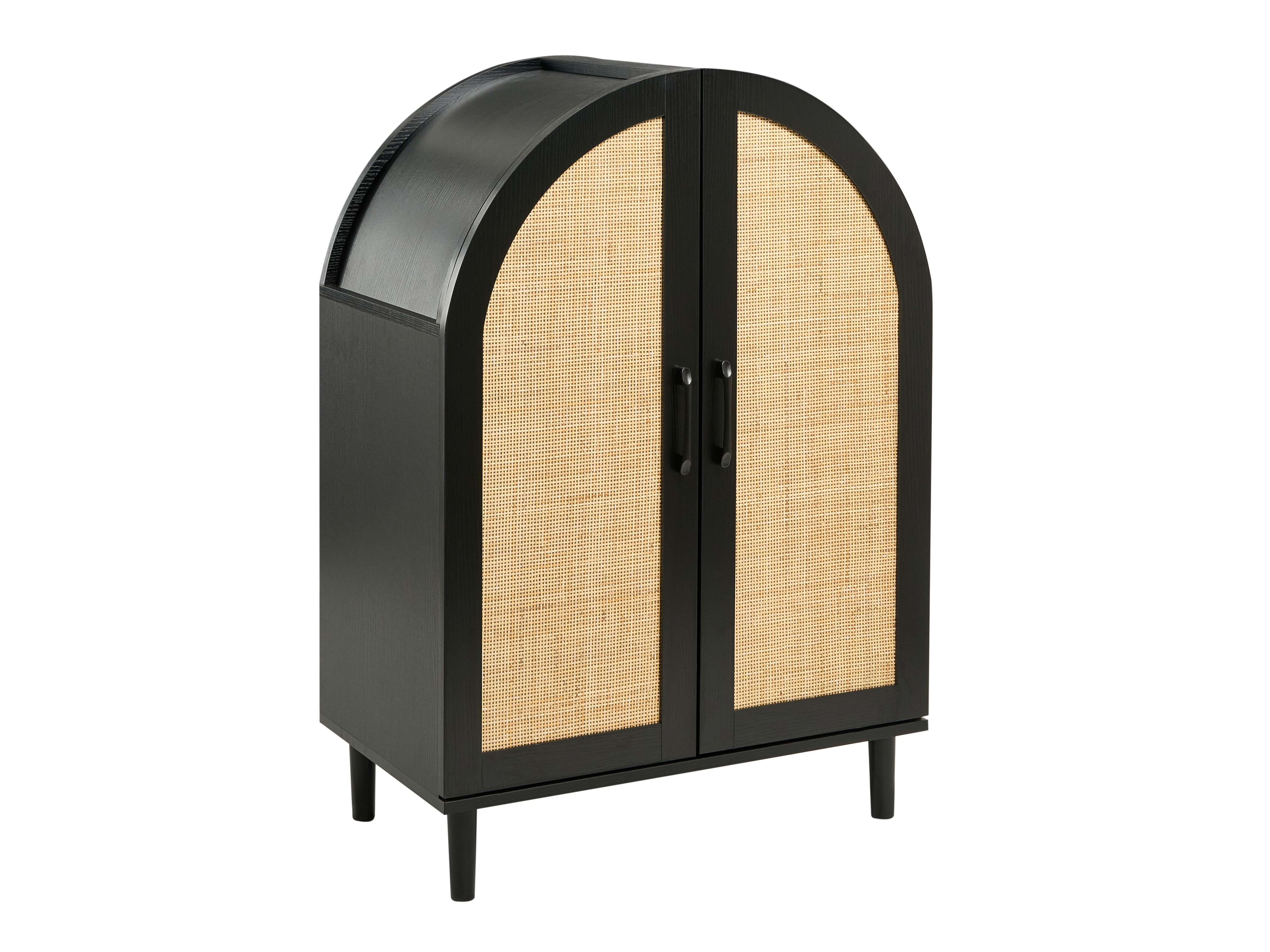 Skenkur Berwyn 3354 (Svartur + Rattan mynstur)