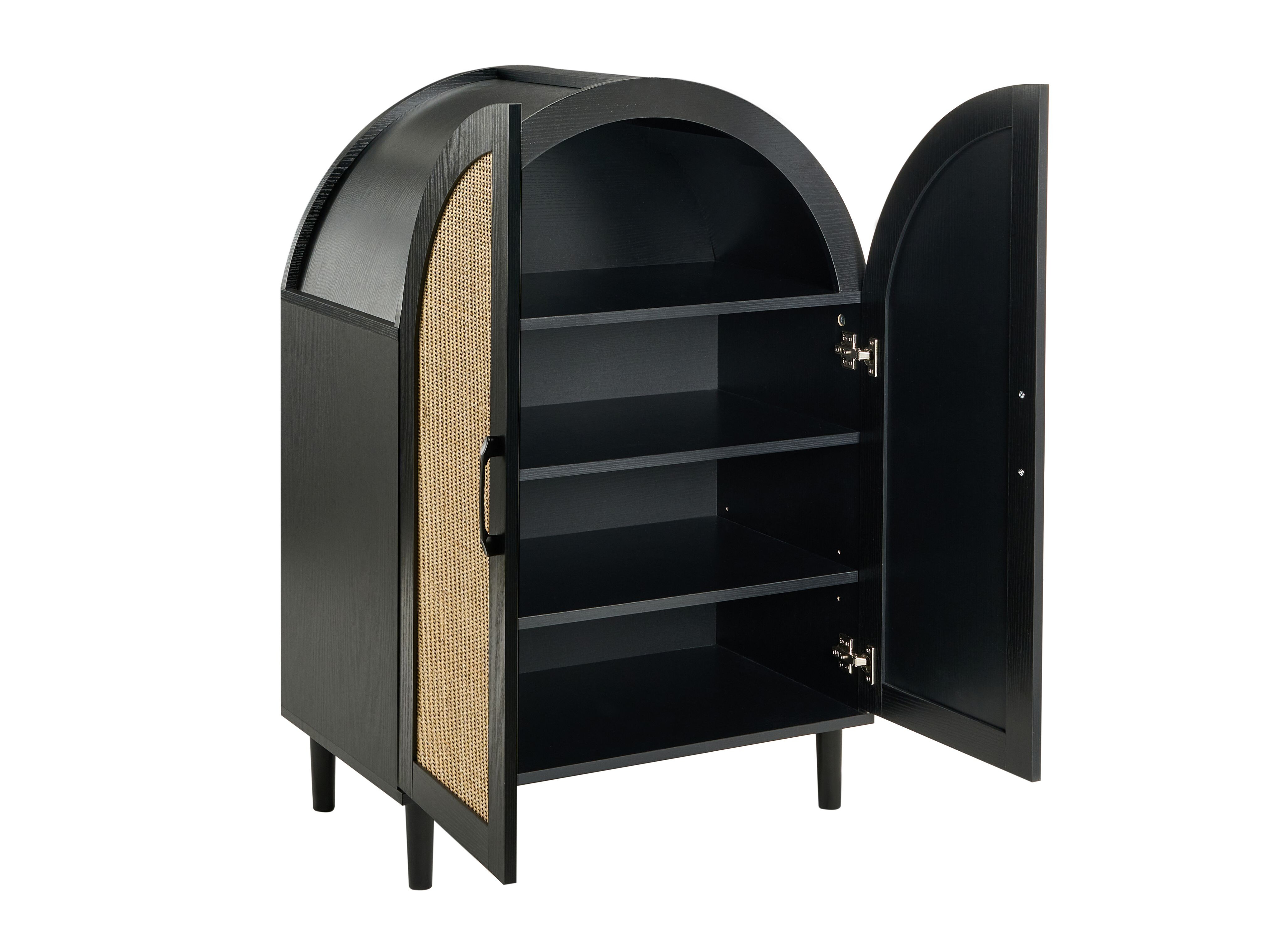 Skenkur Berwyn 3354 (Svartur + Rattan mynstur)