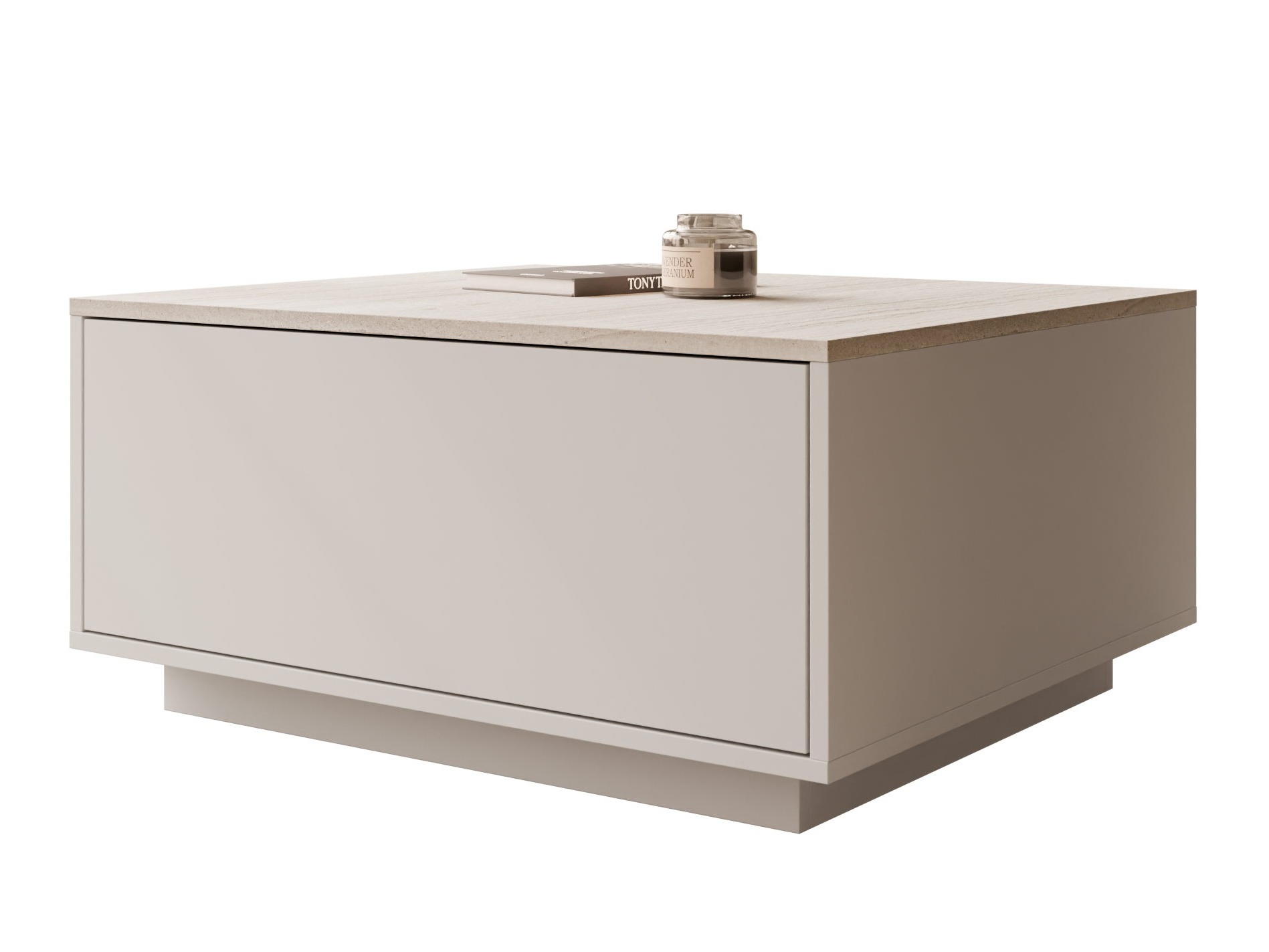 Sófaborð Comfivo Unda (Ljóst travertín + Beige)