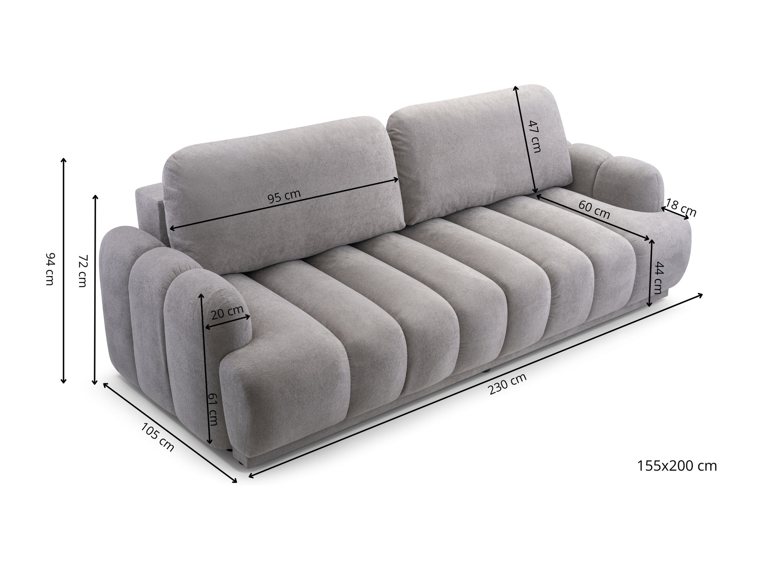 Svefnsófi Lufkin 131 (Gerra 125)