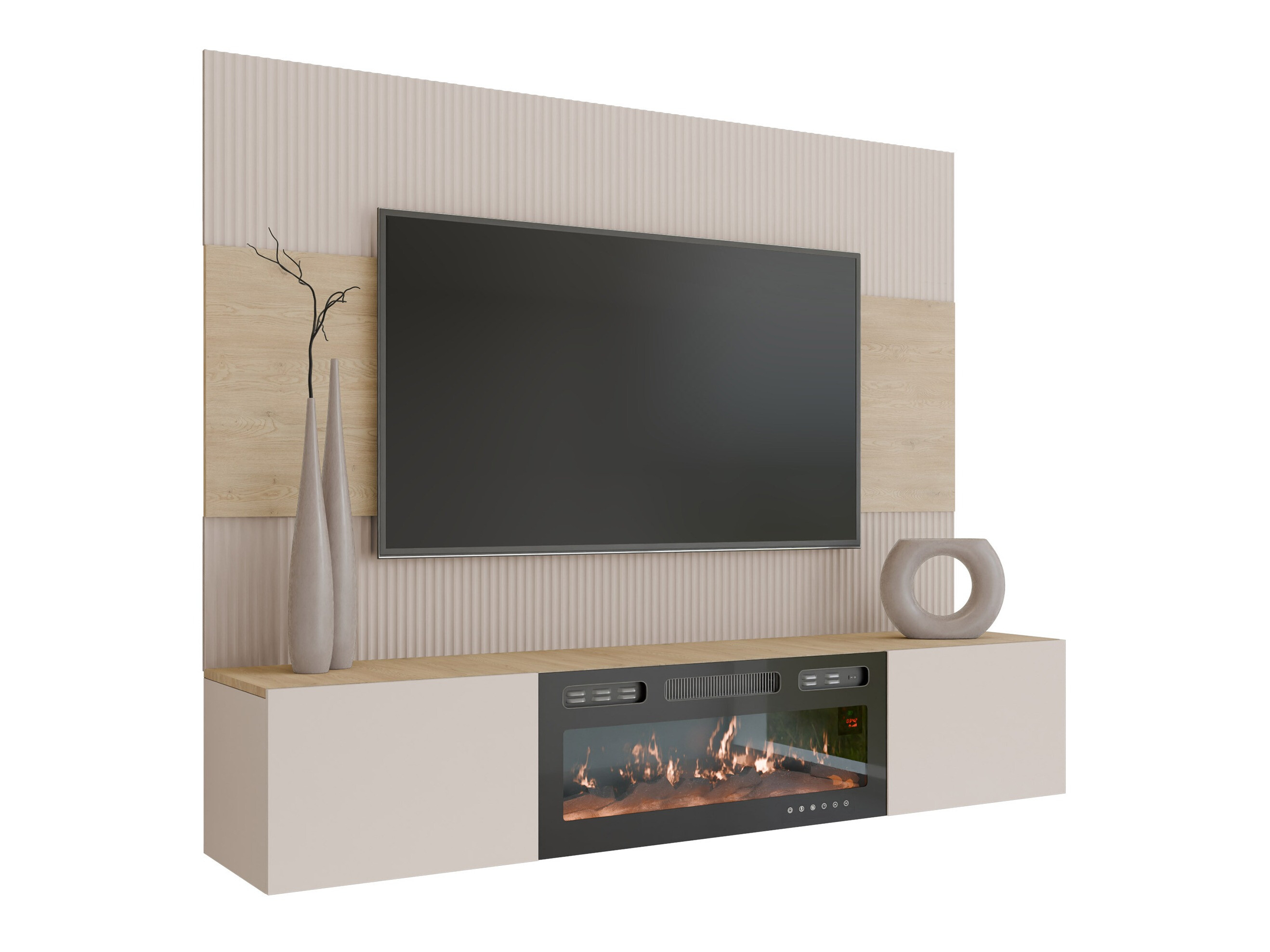 Stofusett Comfivo Salix VII (Beige + Cremona eik)