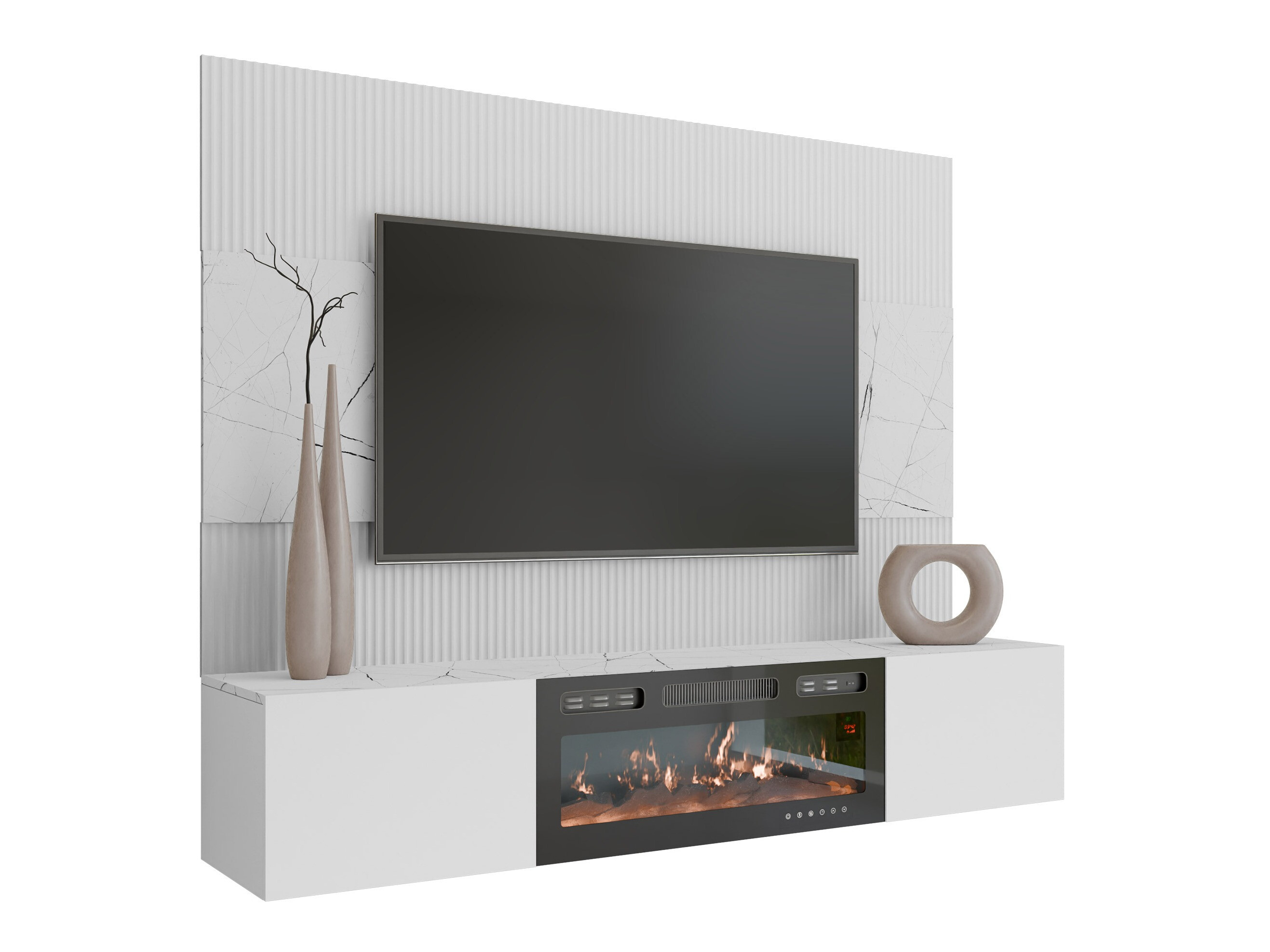 Stofusett Comfivo Salix VII (Hvítur + Hvítur marmari)